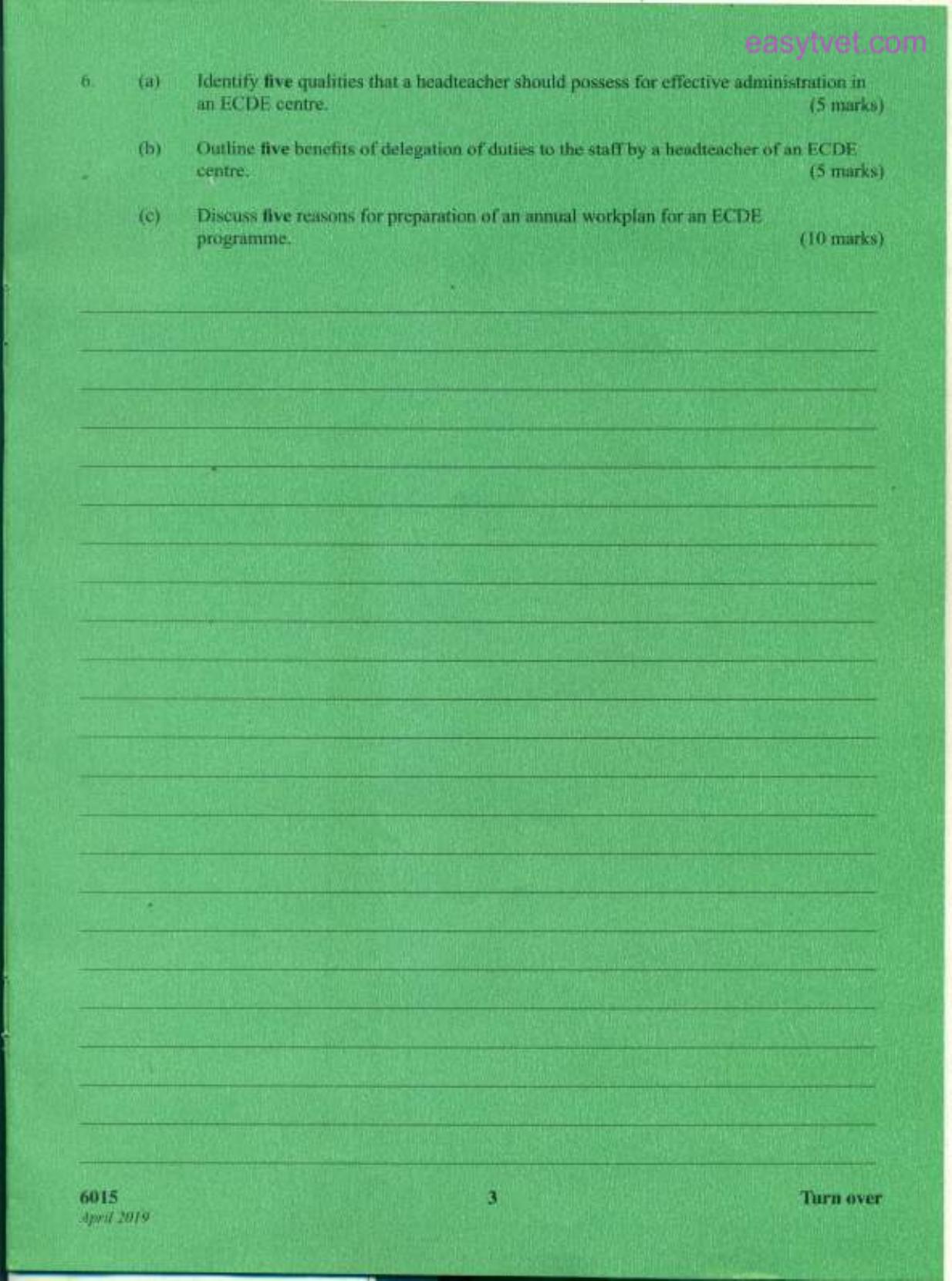 Management of Early Childhood Development and Education, Community (2019) — page 3 of 3