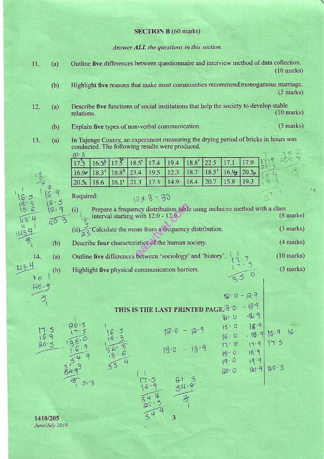 Sociology, Research Methods and Communication Skills (2019) — page 3 of 3