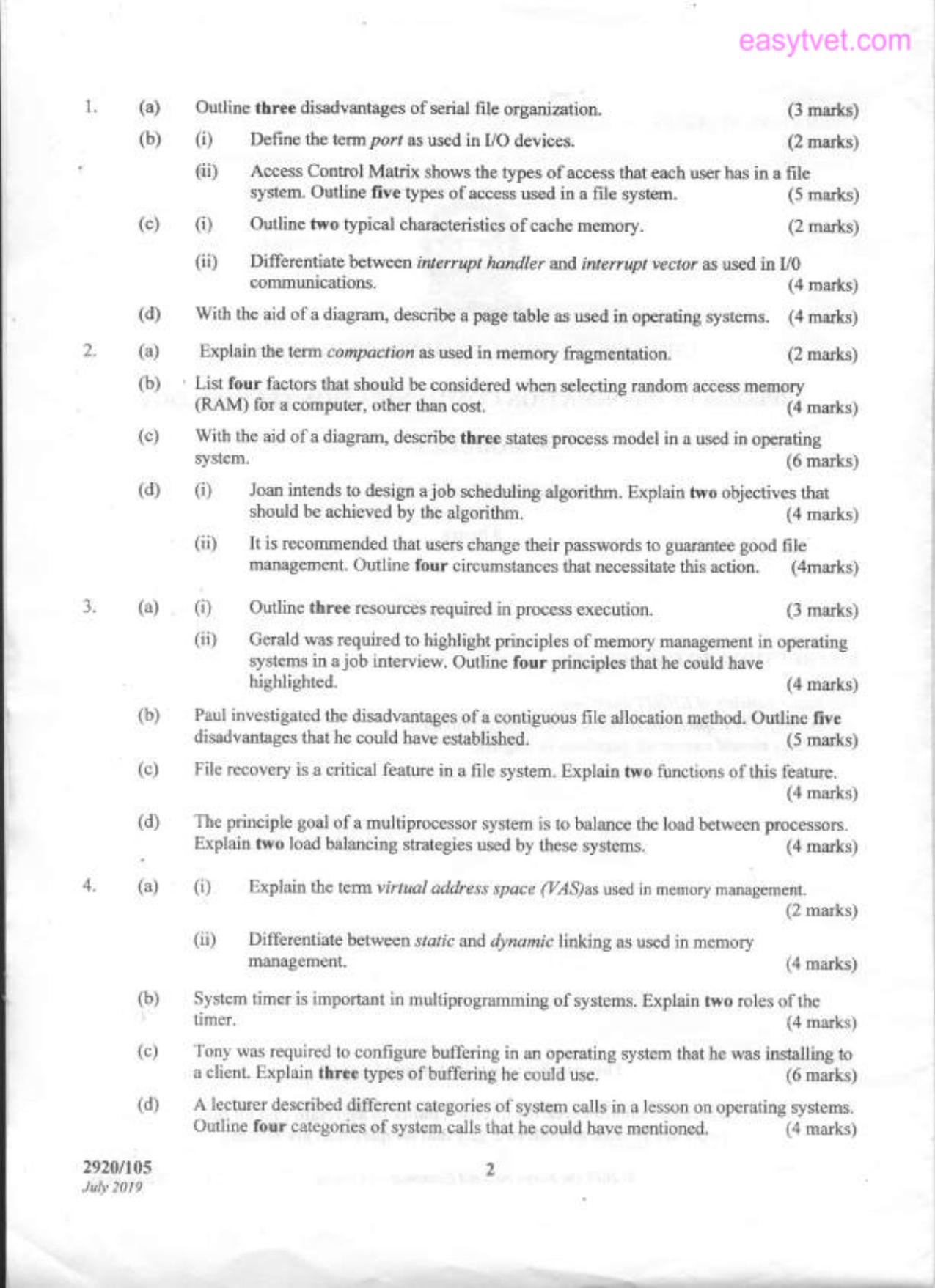 Operating Systems (2019) — page 2 of 4