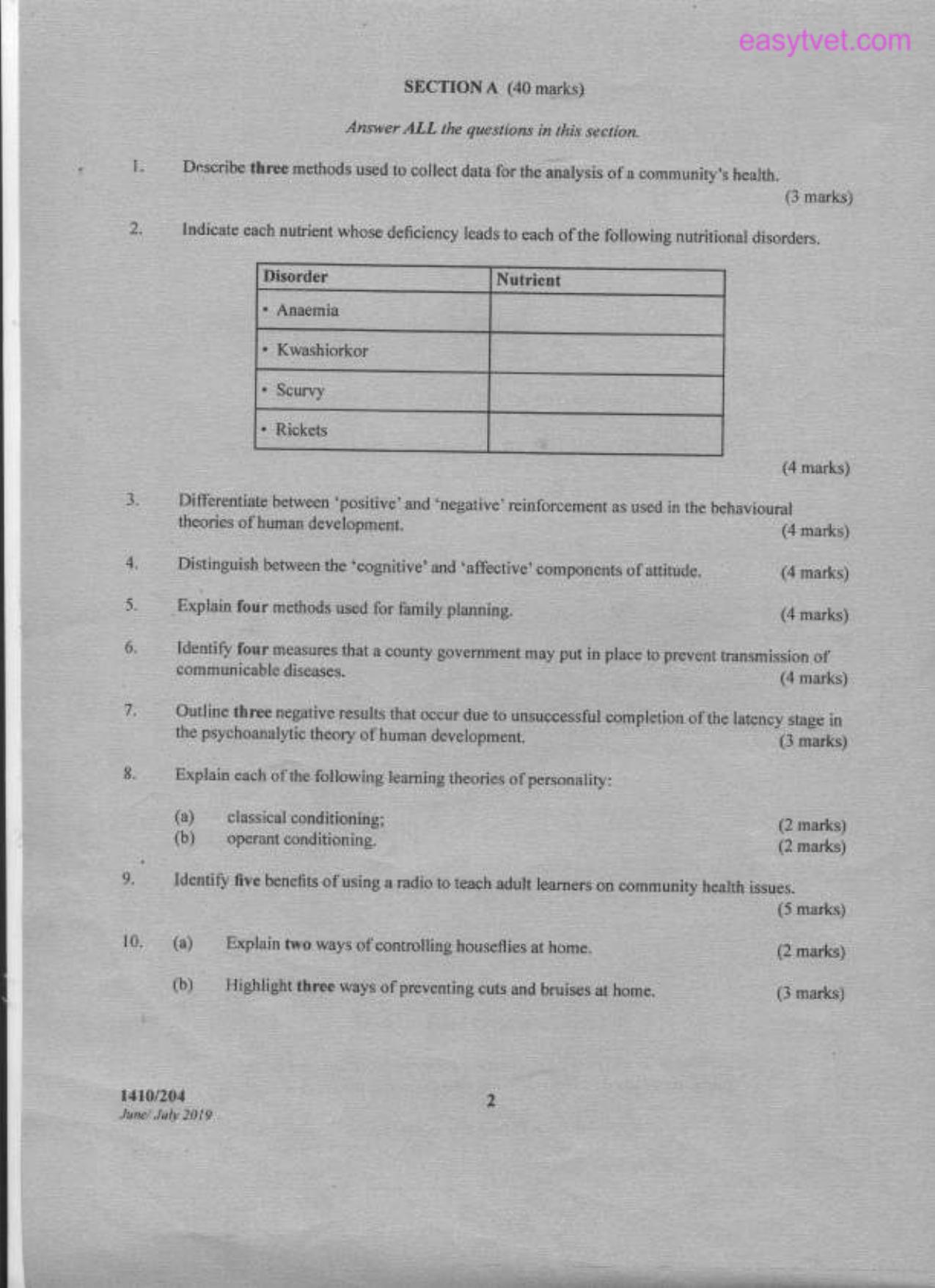 Human Growth, Development and Community Health (2009) — page 2 of 3