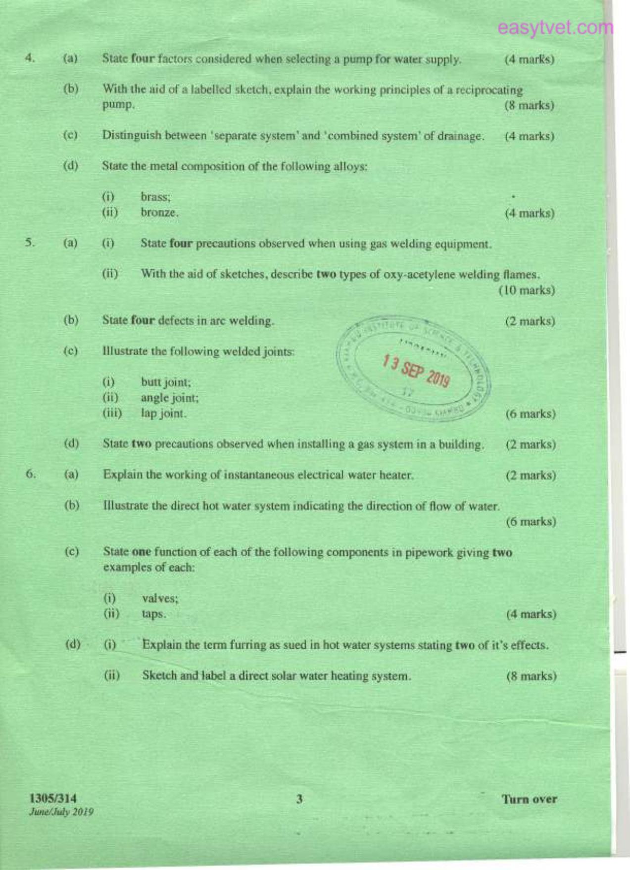 Craft Certificate in Plumbing (2019) — page 3 of 4