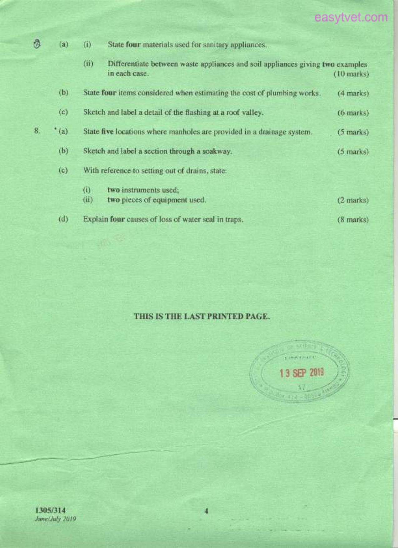 Craft Certificate in Plumbing (2019) — page 4 of 4