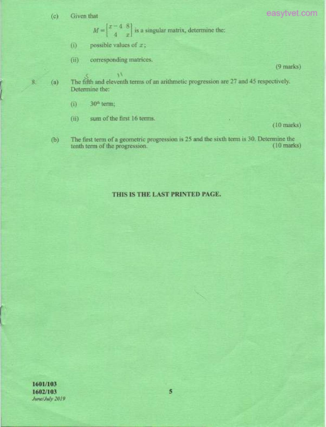 Mathematics (2019) — page 5 of 5