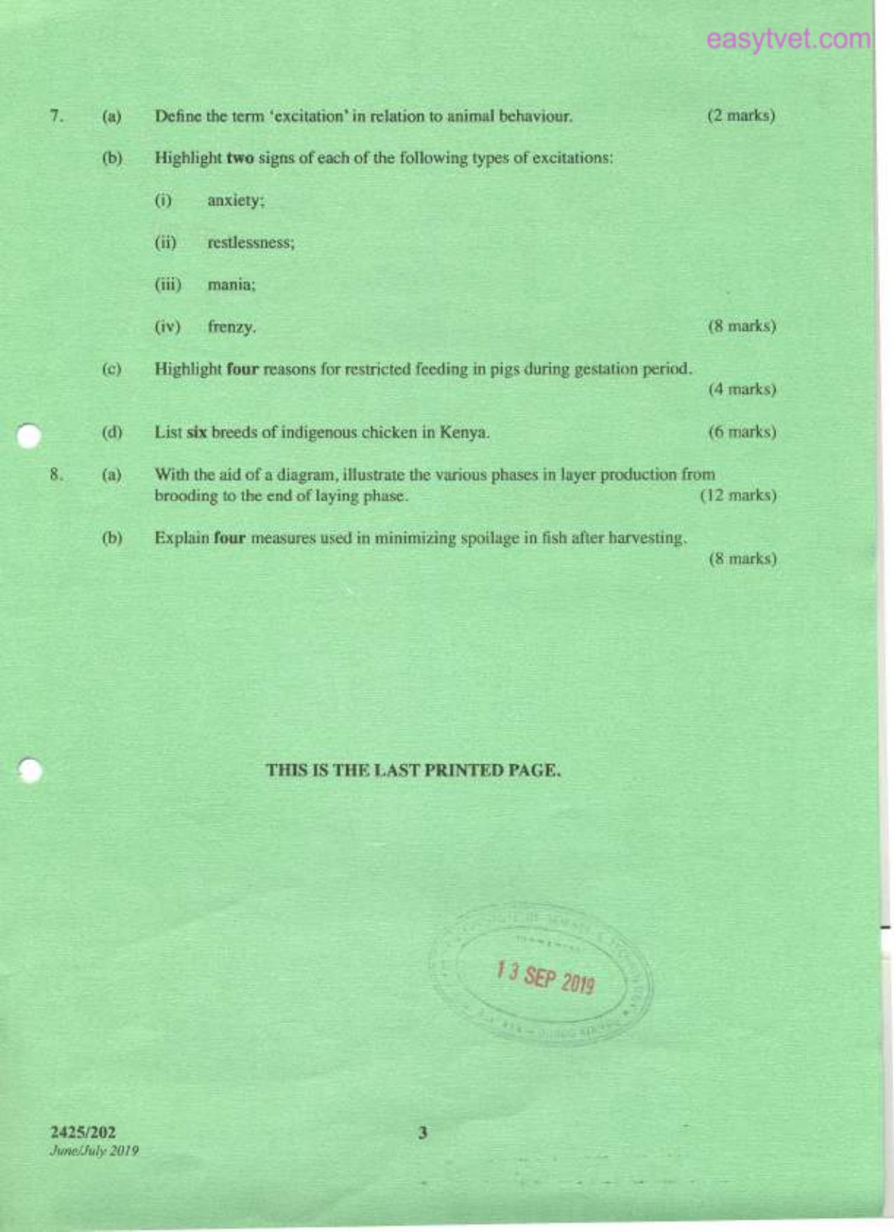 Animal Production Ti (2019) — page 3 of 3