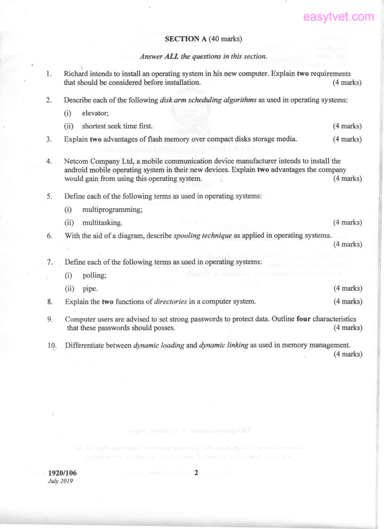 Operating Systems (2019) — page 2 of 4
