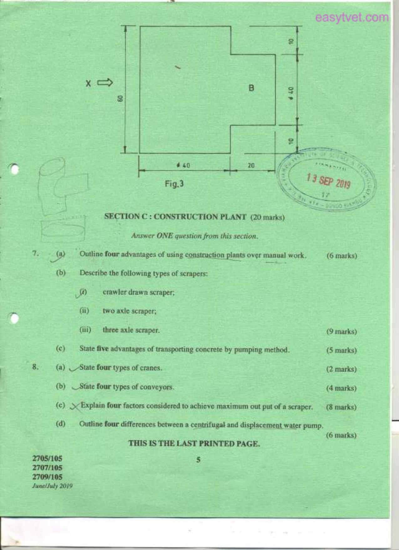 Building Construction I, Technical Drawing and (2019) — page 5 of 5