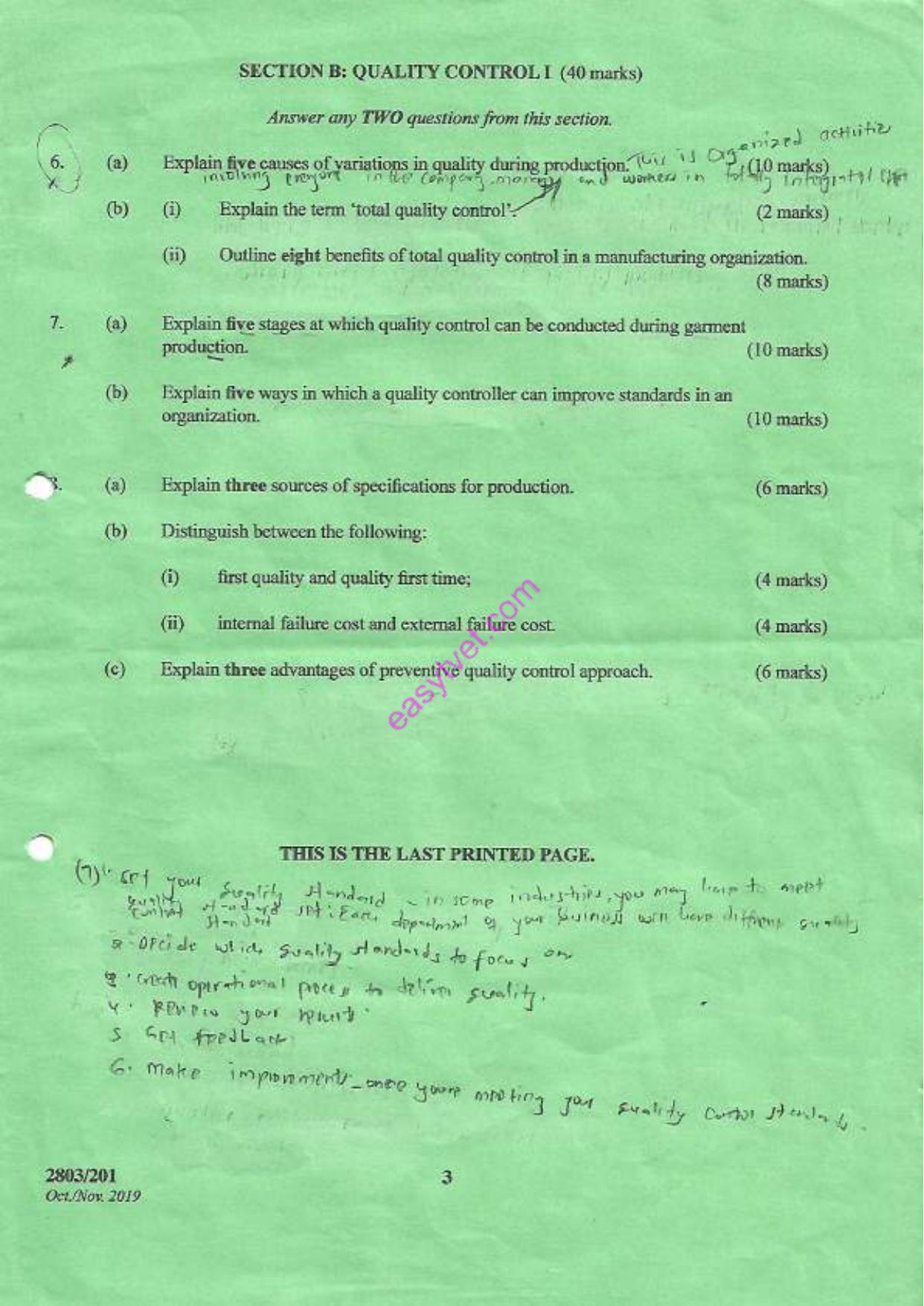 Industrial Organization, Management I and (2019) — page 3 of 3