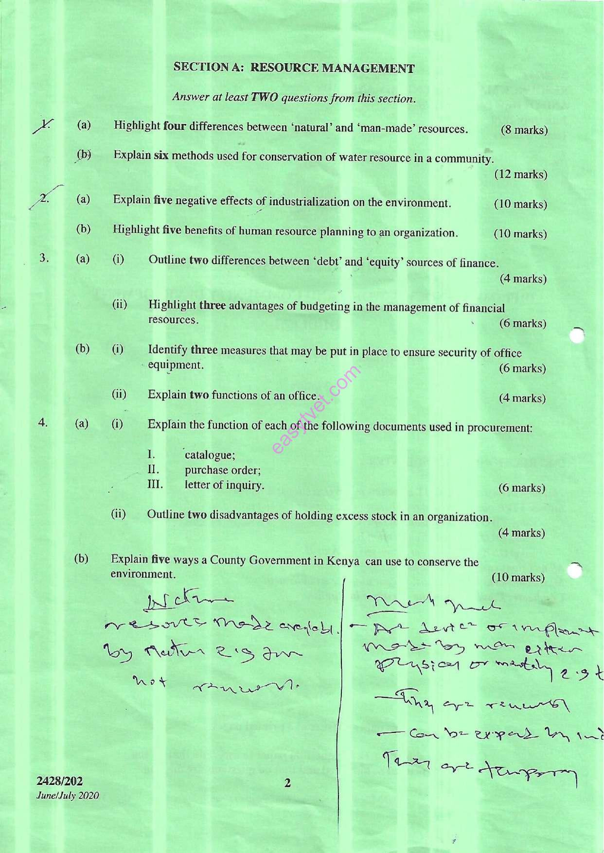 Resource Management, Hiv/aids and Other Pandemics (2020) — page 2 of 3