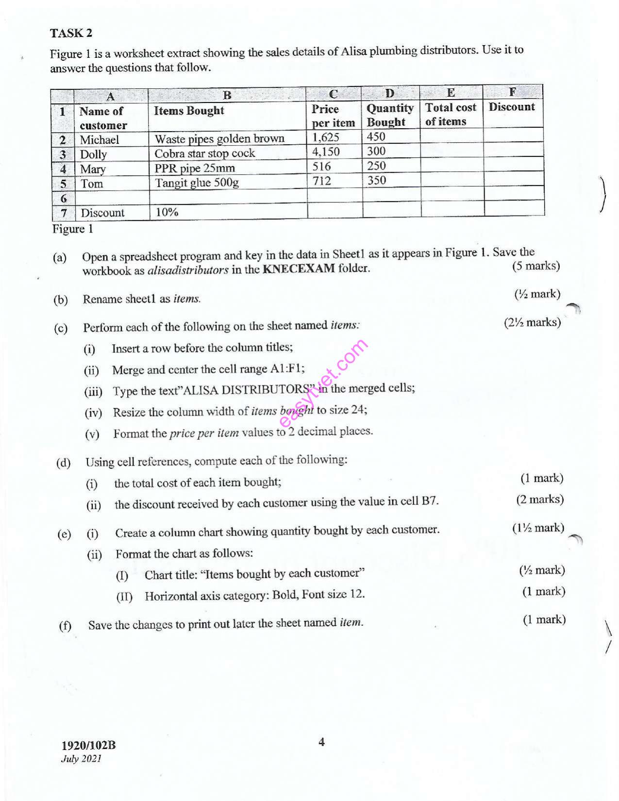 Computer Applications I (practical (2021) — page 4 of 8