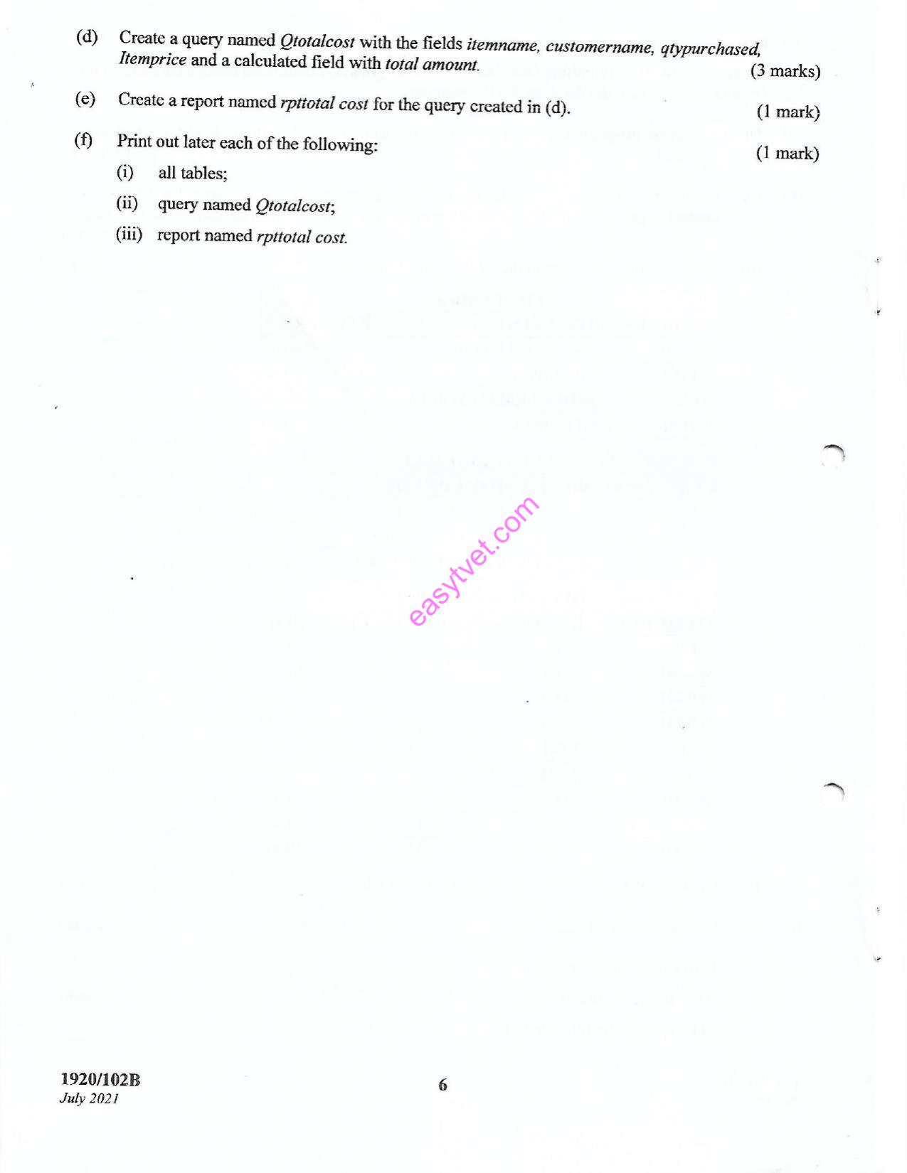 Computer Applications I (practical (2021) — page 6 of 8