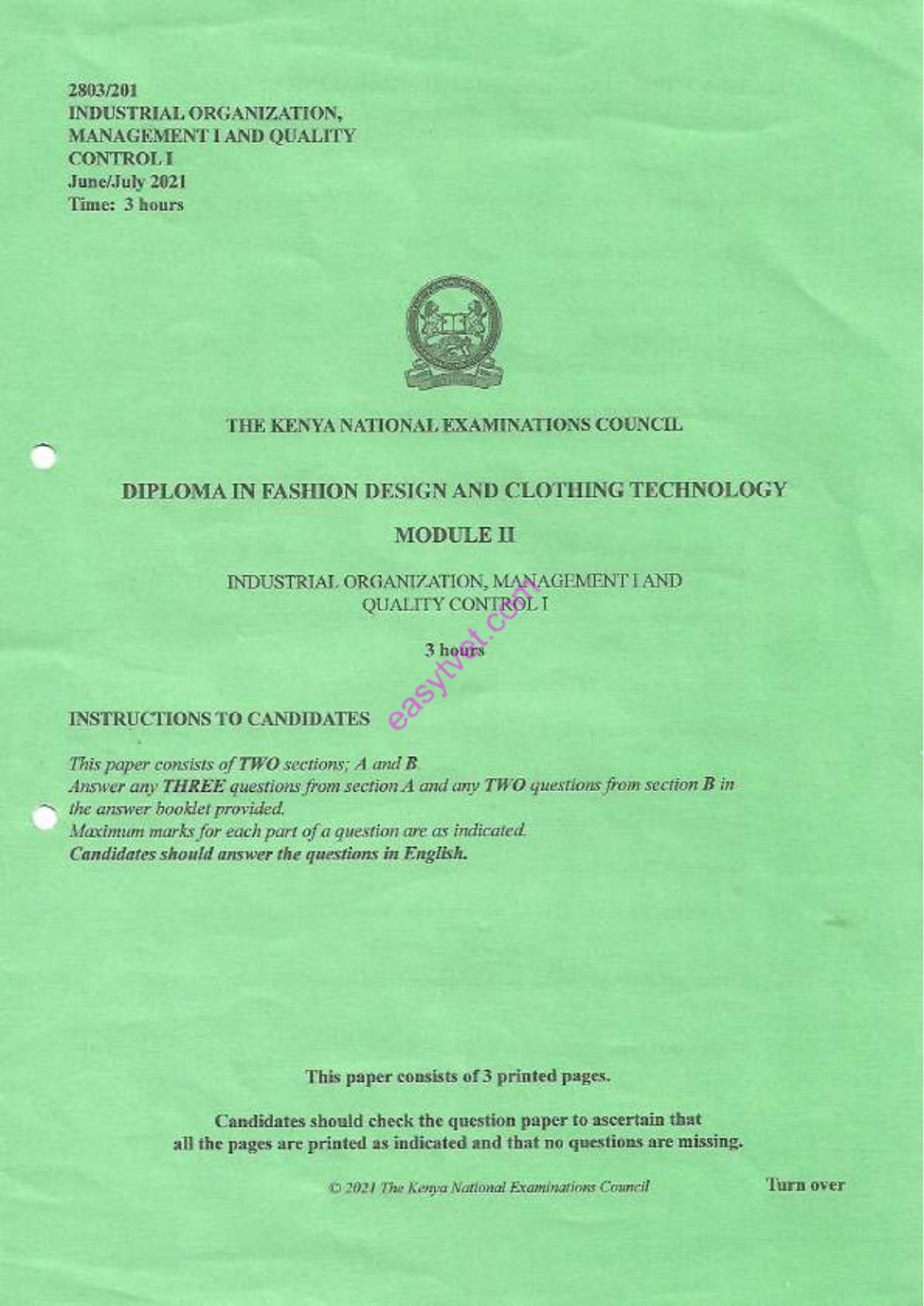 Indtistrial Organization, Management and (2021) — page 1 of 3