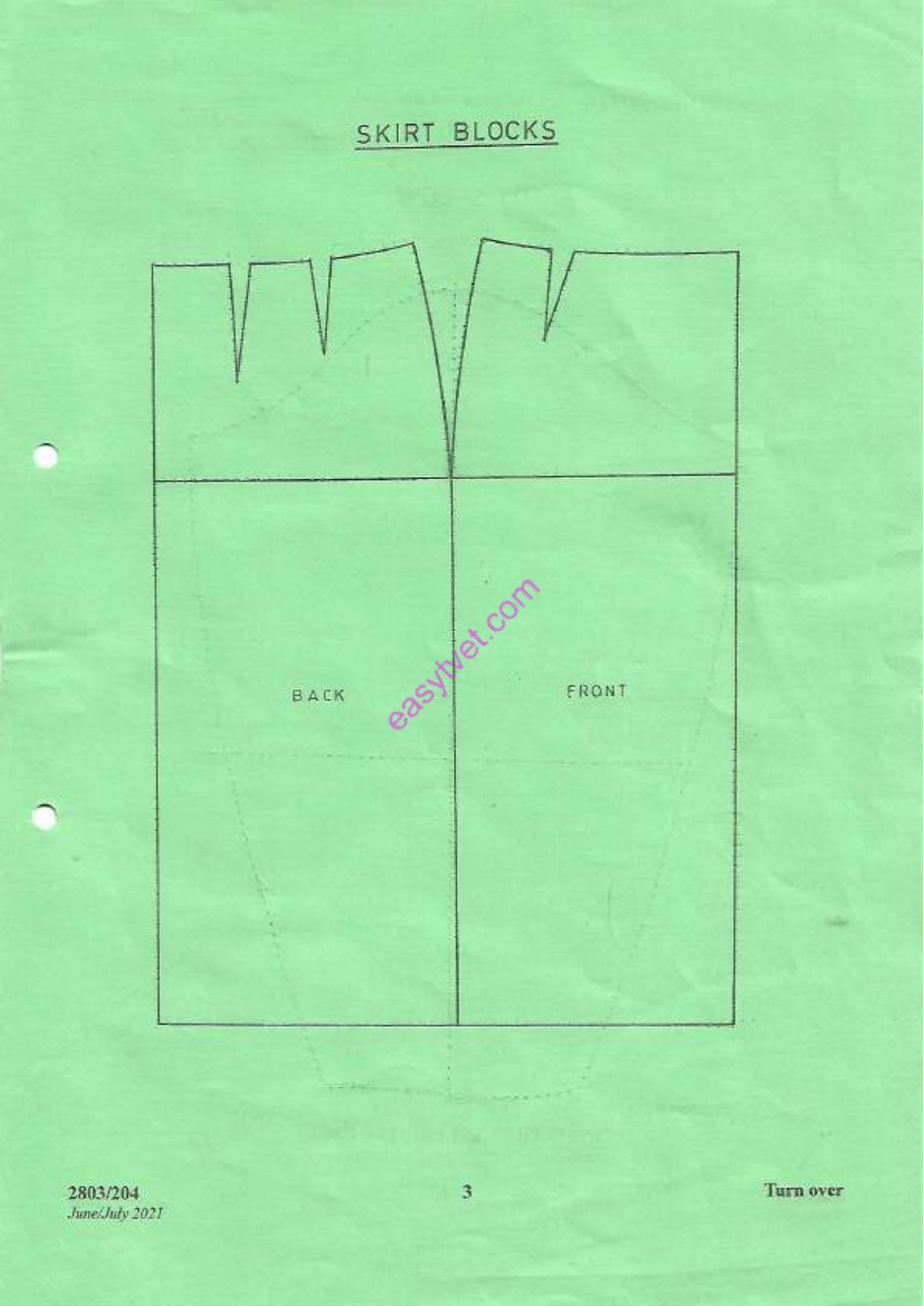 Pattern Construction Ii and Grading Techniques I Practical (2021) — page 3 of 4