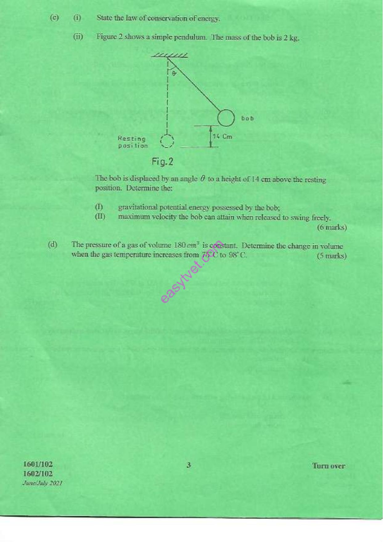Applied Science, Electrical Principles and Electronics (2021) — page 3 of 6