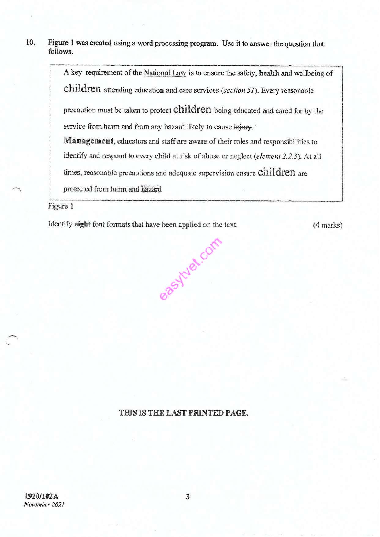 Computer Applications I (theory (2021) — page 3 of 3