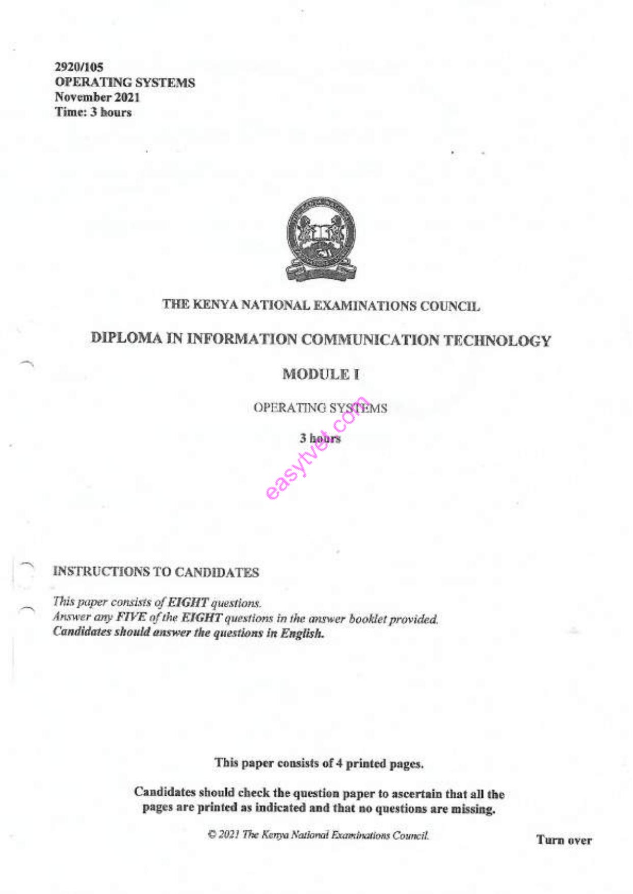 Operating Systems (2021) — page 1 of 4
