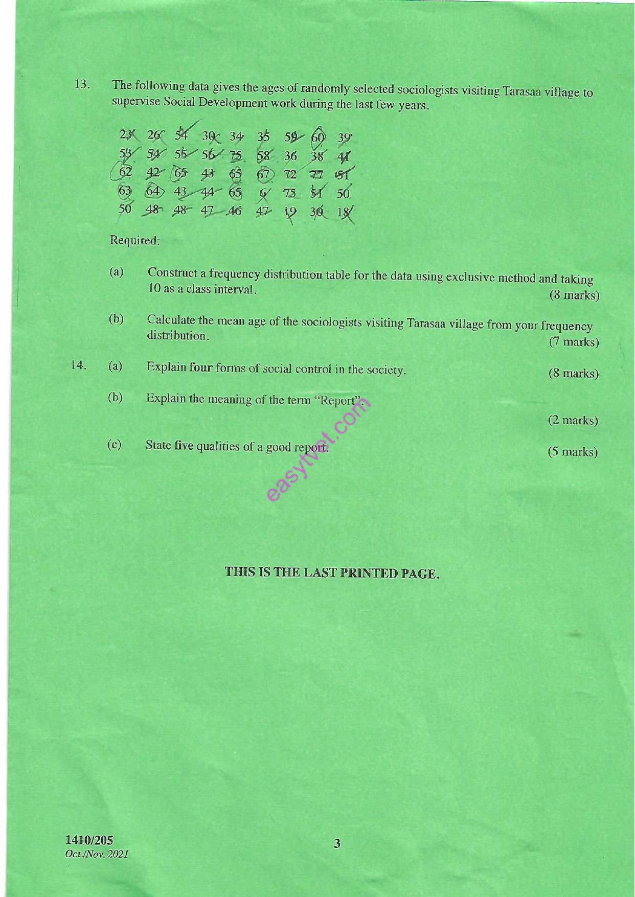 Sociology. Research Methods and Communication Skills (2021) — page 3 of 3