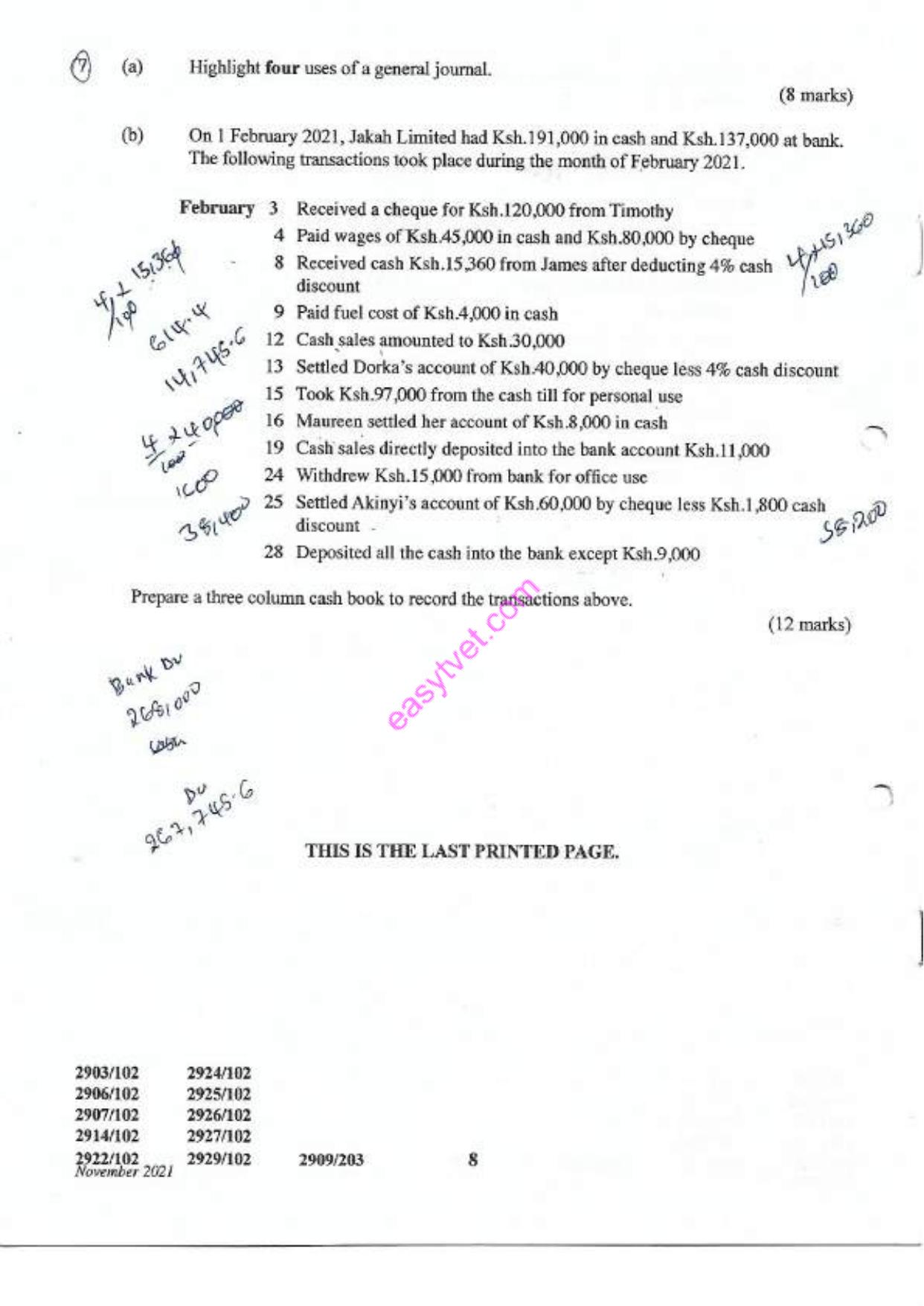 Diploma in Maritime Transport Management (2021) — page 8 of 8