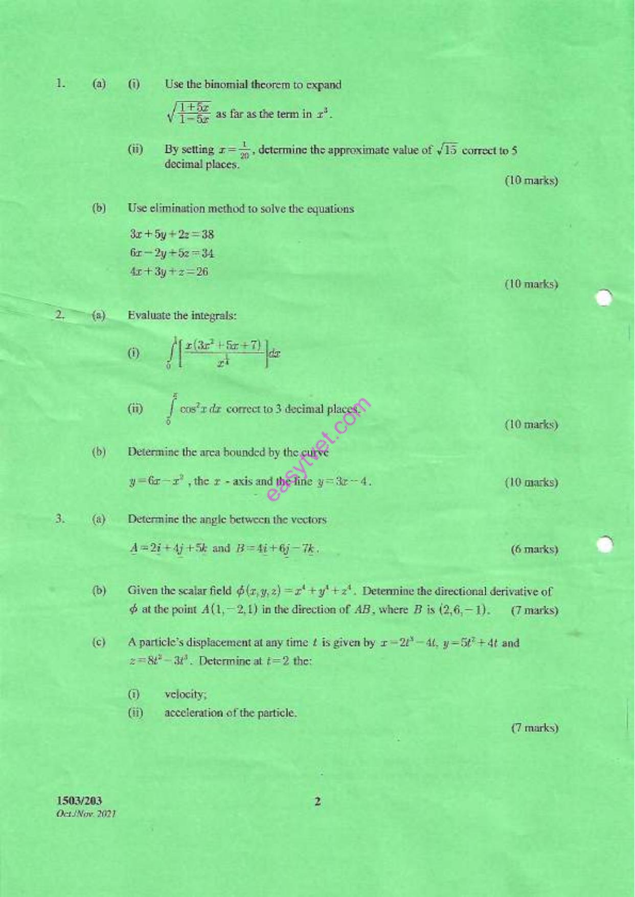 Mathematics T — page 2 of 4