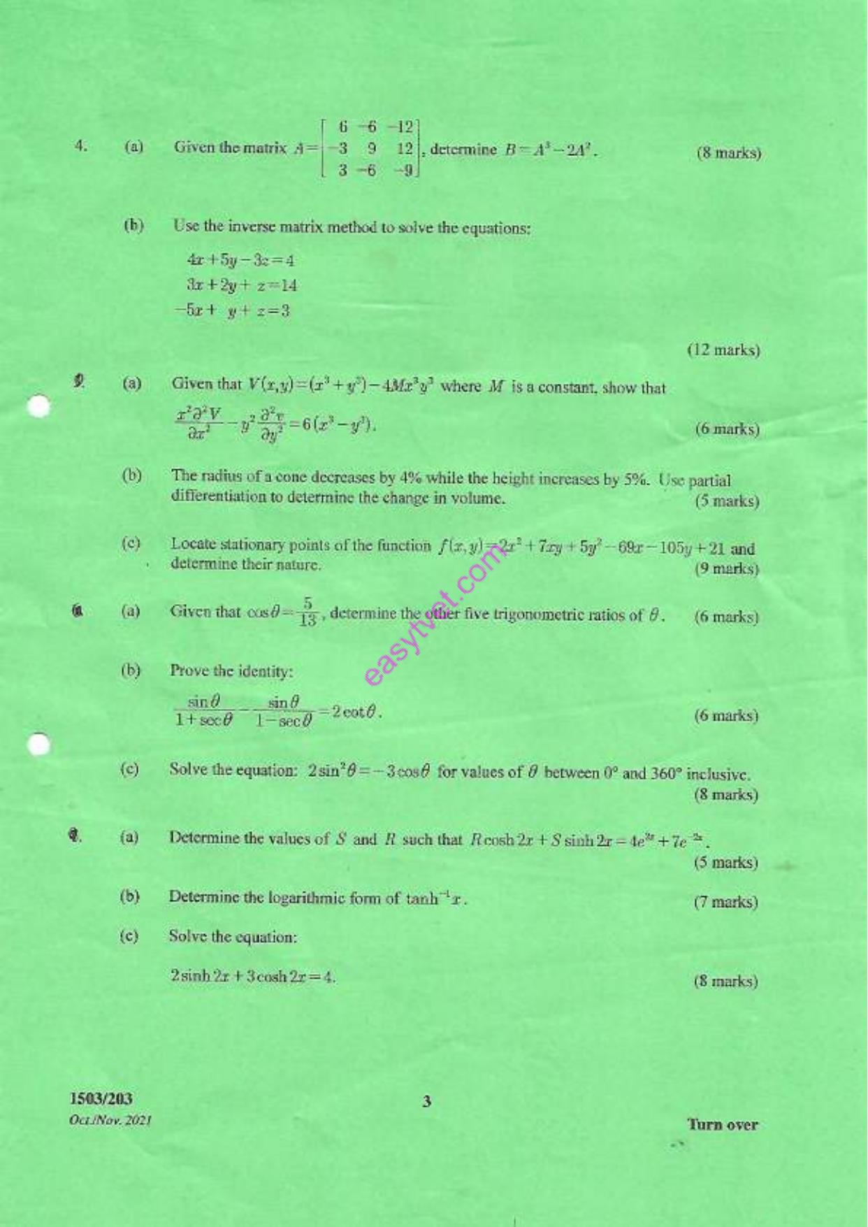 Mathematics T — page 3 of 4