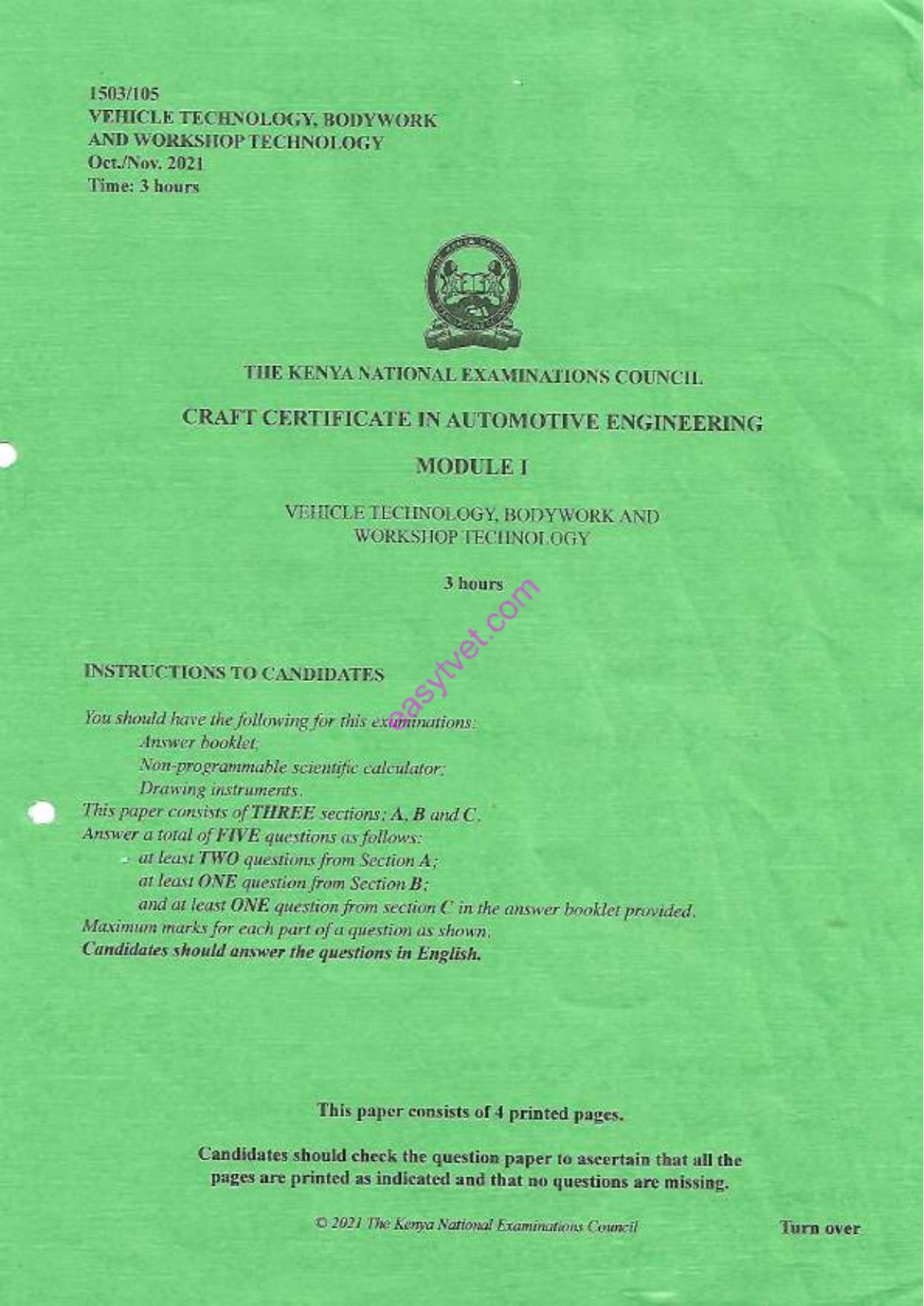 Vehicle Technology, Bodywork and (2021) — page 1 of 4