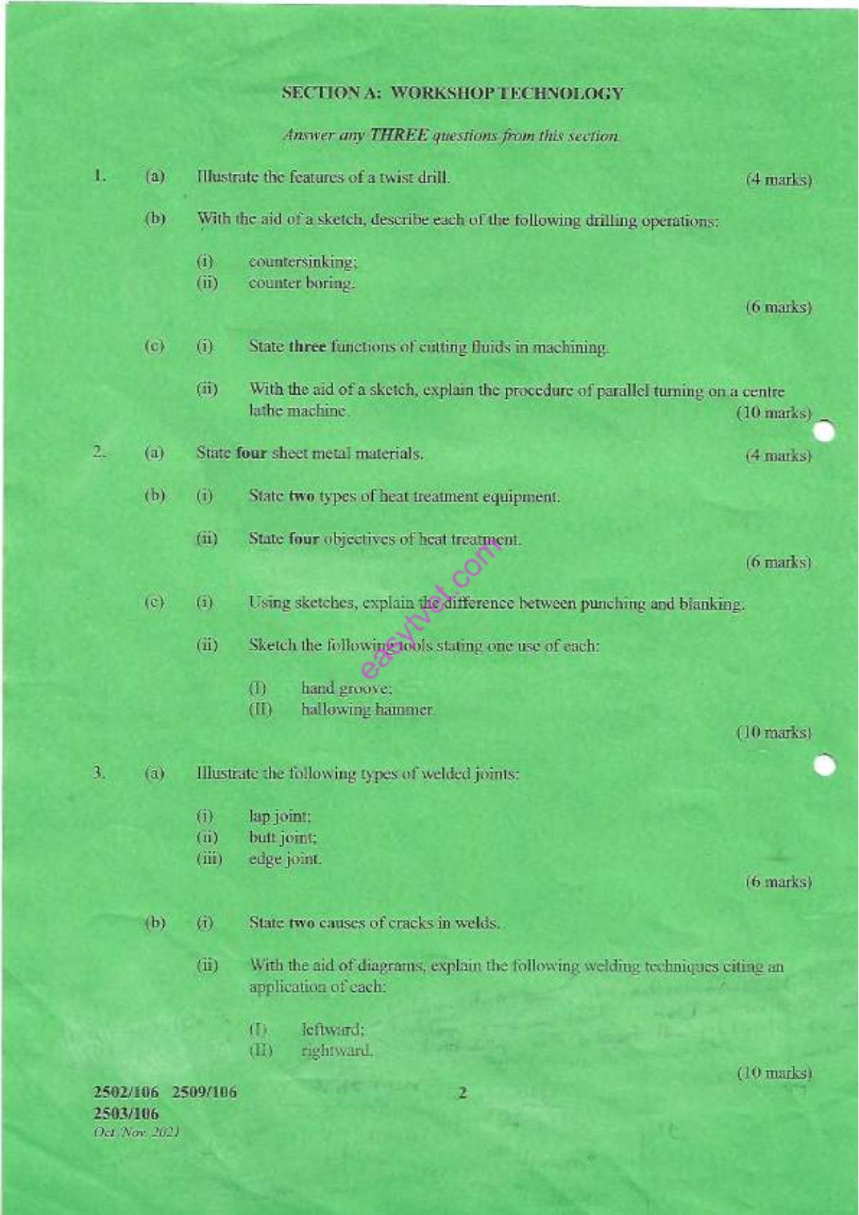 Woreshop Technology., Materials and Metallurgy (2021) — page 2 of 4