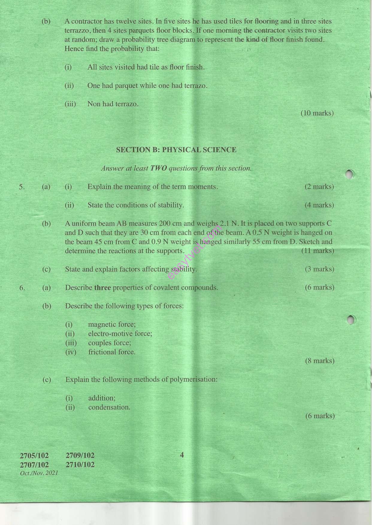 Mathematics 1 and Physical Science (2021) — page 4 of 5