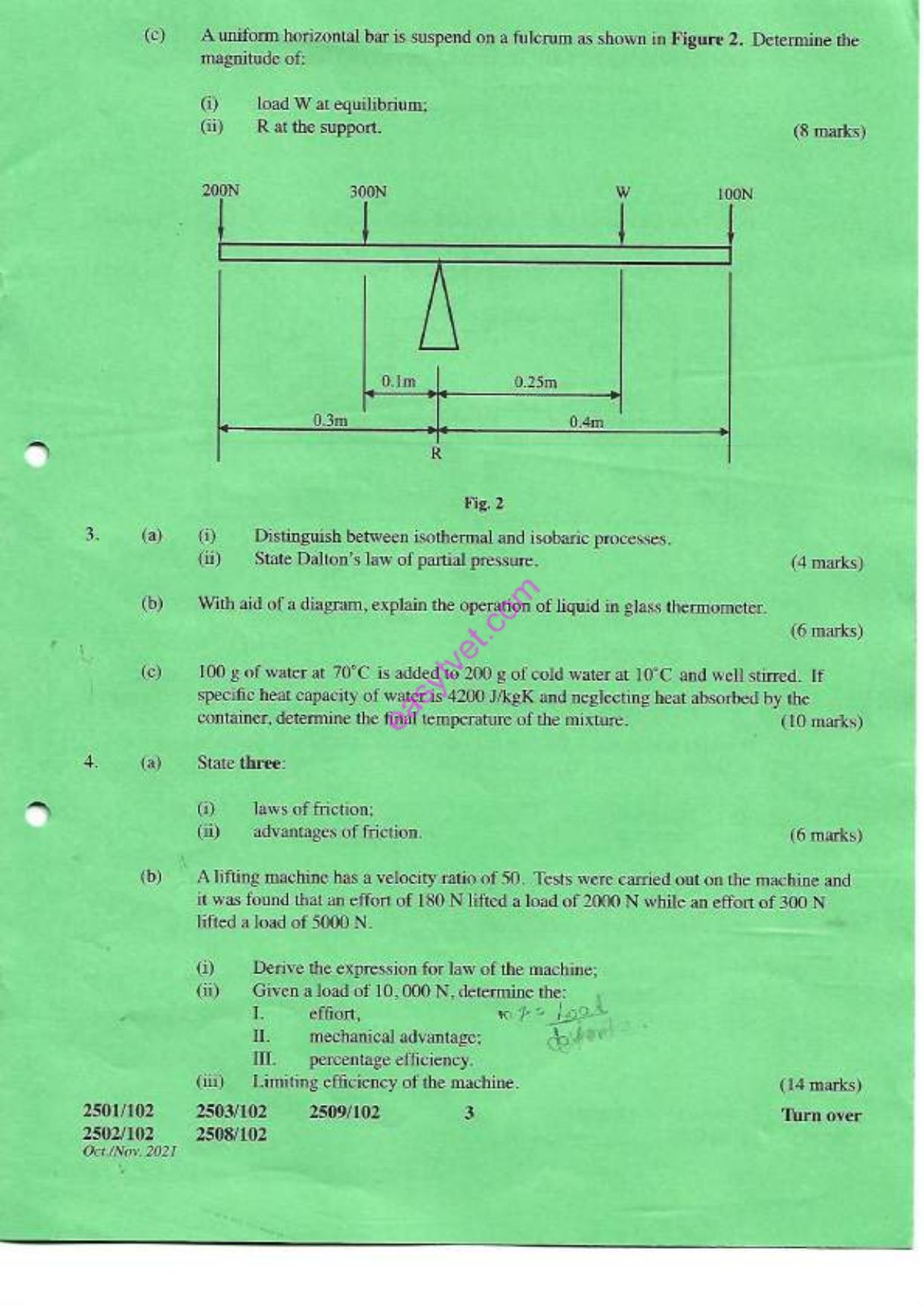 Mechamnical Sctence, Electrical and Electronic Princifles (2021) — page 3 of 6