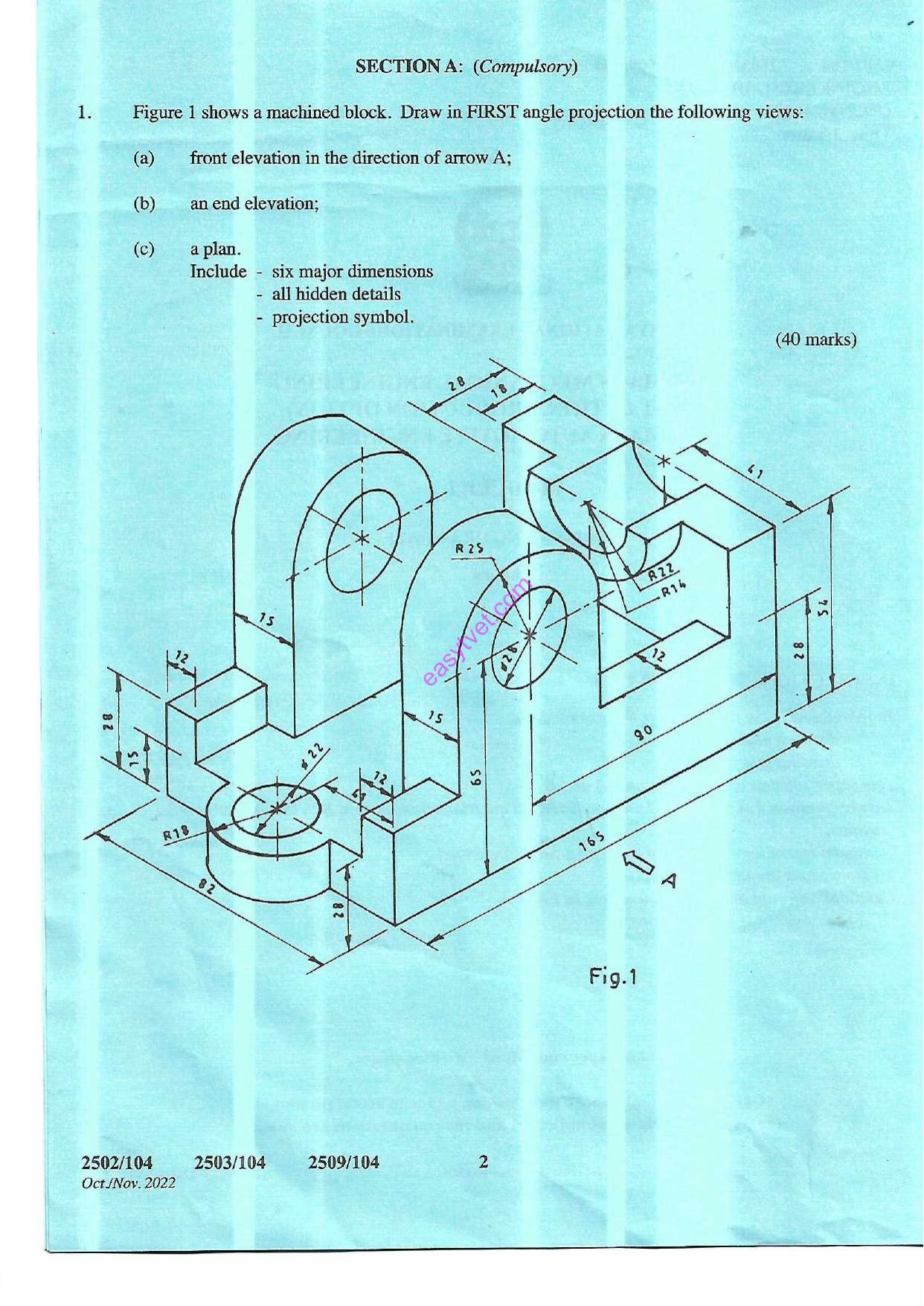 Engineering Drawing I (2022) — page 2 of 7