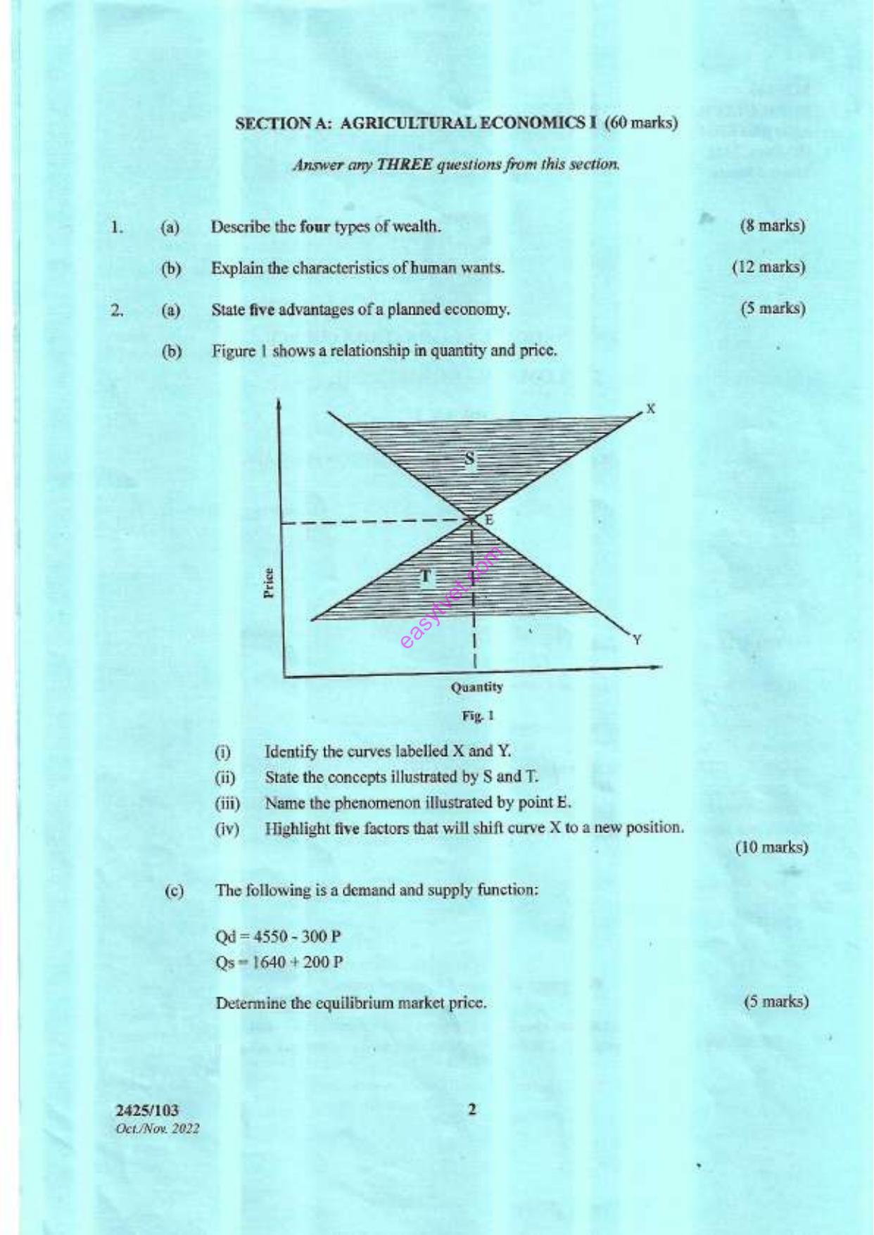 Agricultural Economics I and Extension Education (2022) — page 2 of 3