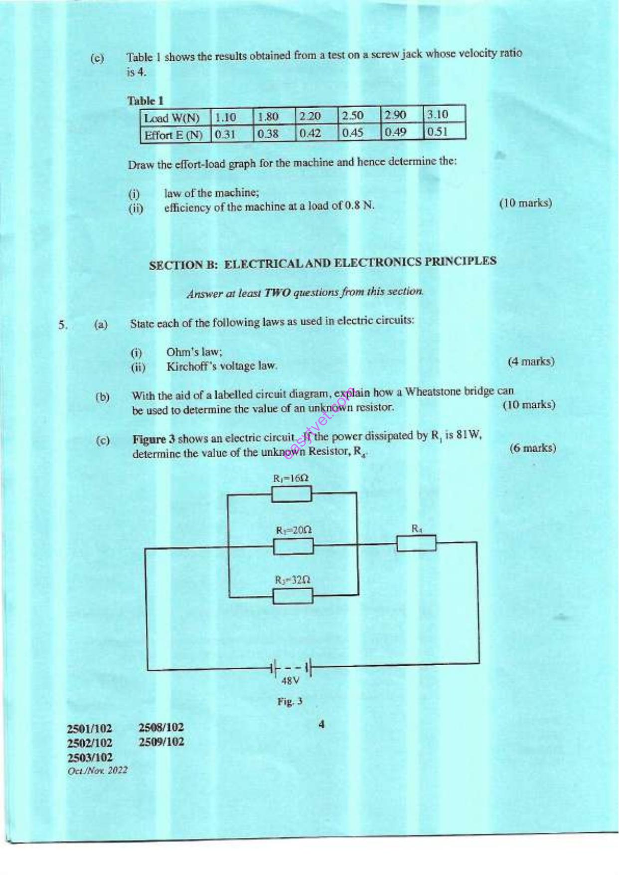 Mechanical Science and Electiulia'i- and Electronics Principles (2022) — page 4 of 6