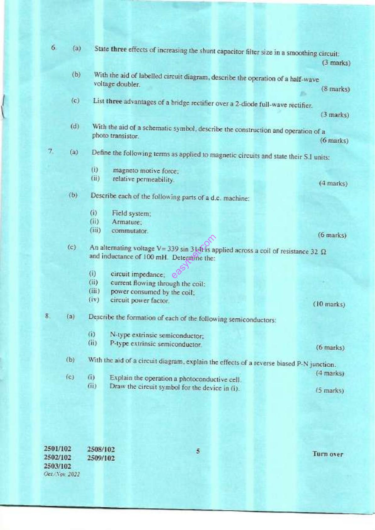 Mechanical Science and Electiulia'i- and Electronics Principles (2022) — page 5 of 6
