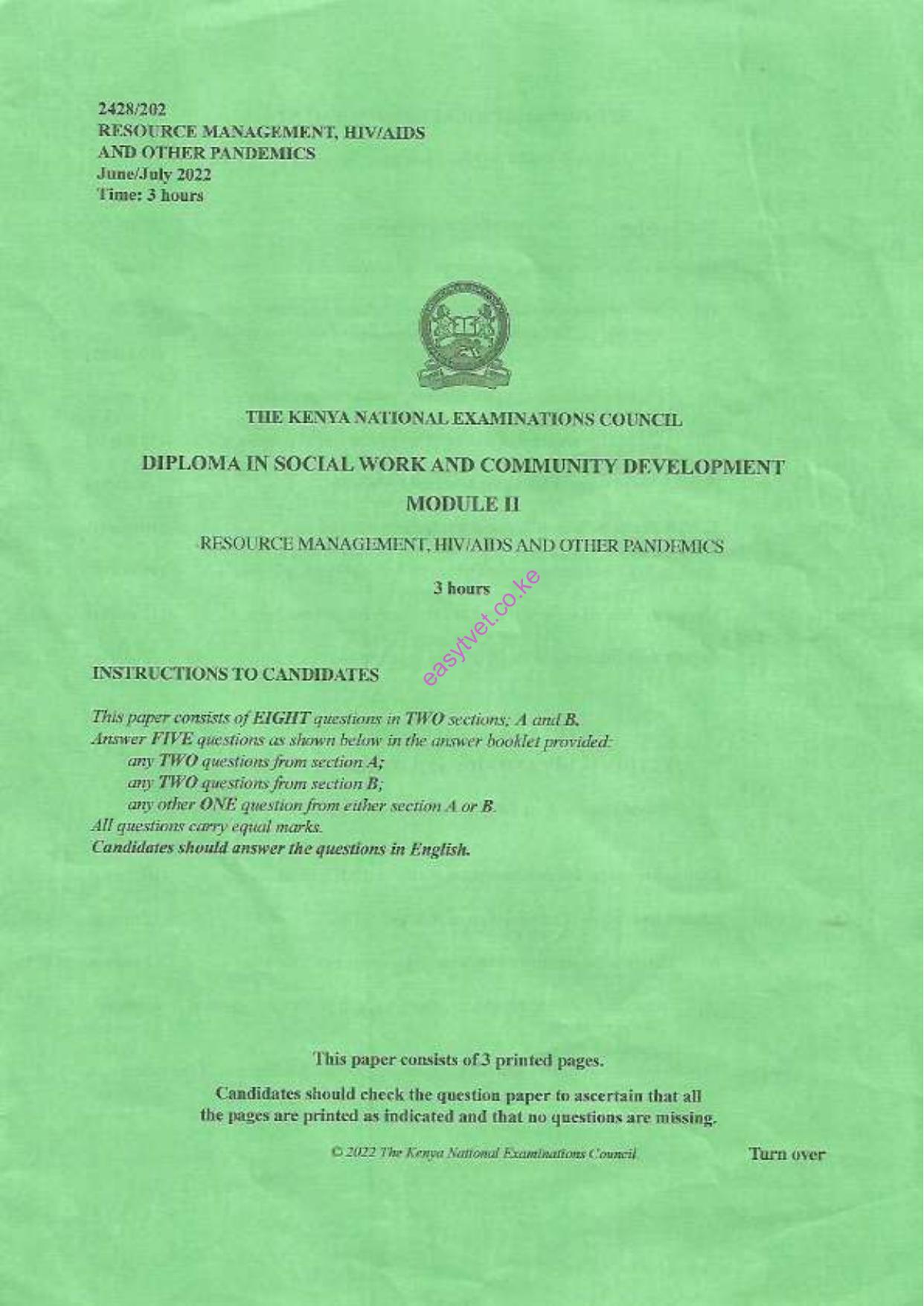Resqlrce Management, Hiviairs and Other Pandemics (2022) — page 1 of 3