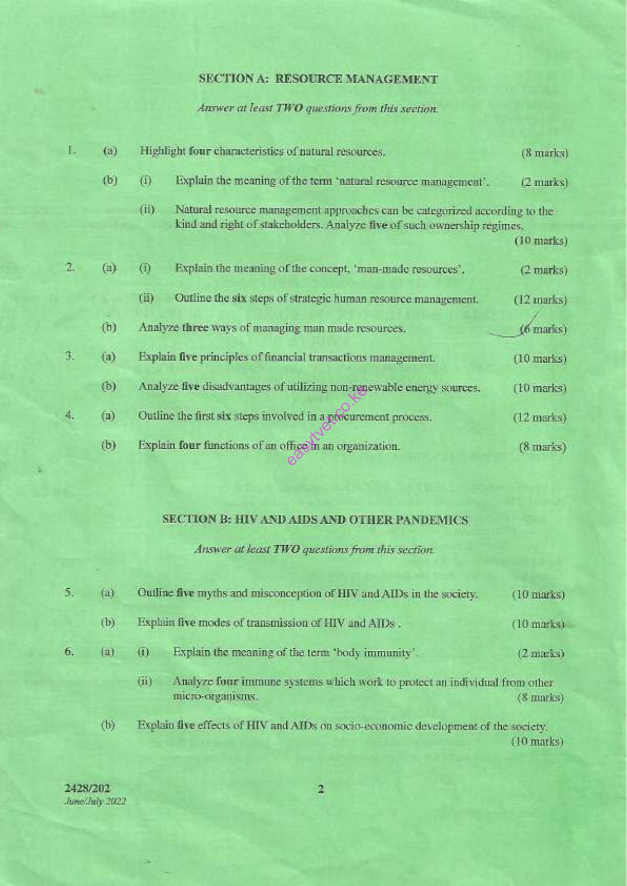 Resqlrce Management, Hiviairs and Other Pandemics (2022) — page 2 of 3