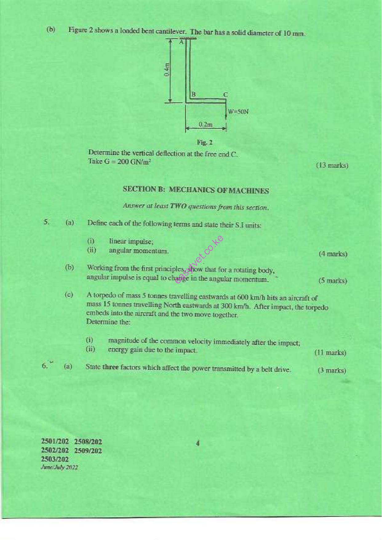 Stremngth of Materials Andmechanics of Machines (2022) — page 4 of 6