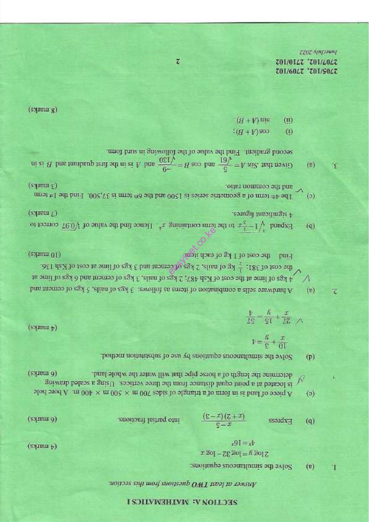 Mathematics Tand Pitysical Science (2022) — page 2 of 5
