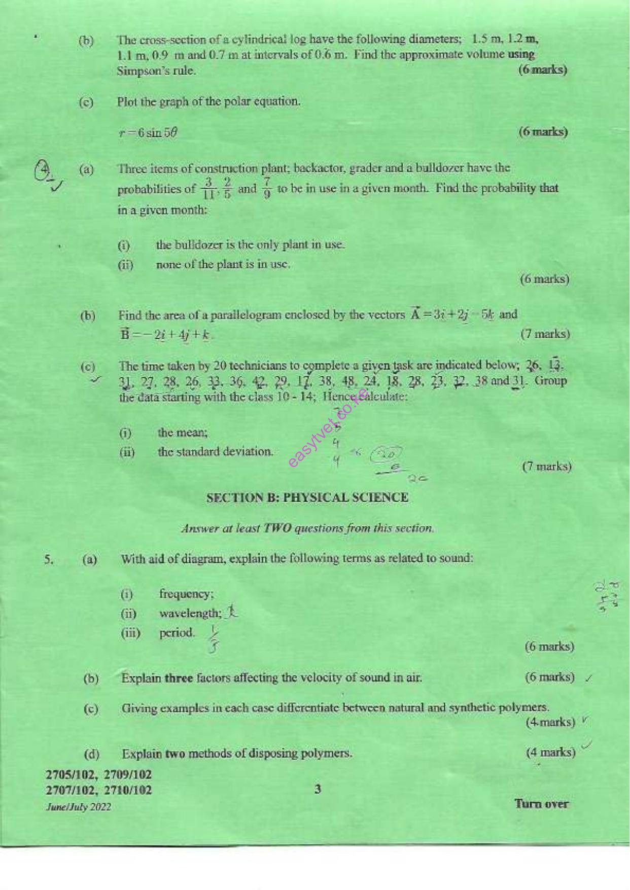 Mathematics Tand Pitysical Science (2022) — page 3 of 5