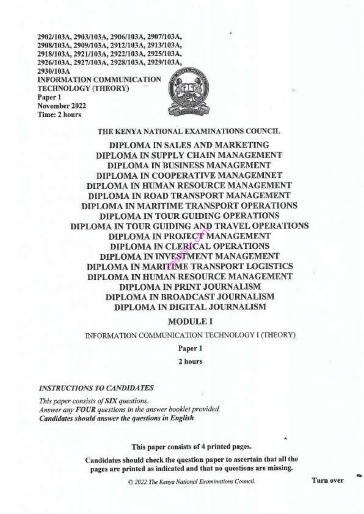 Diploma in Human Resource Management (2002) — page 1 of 4