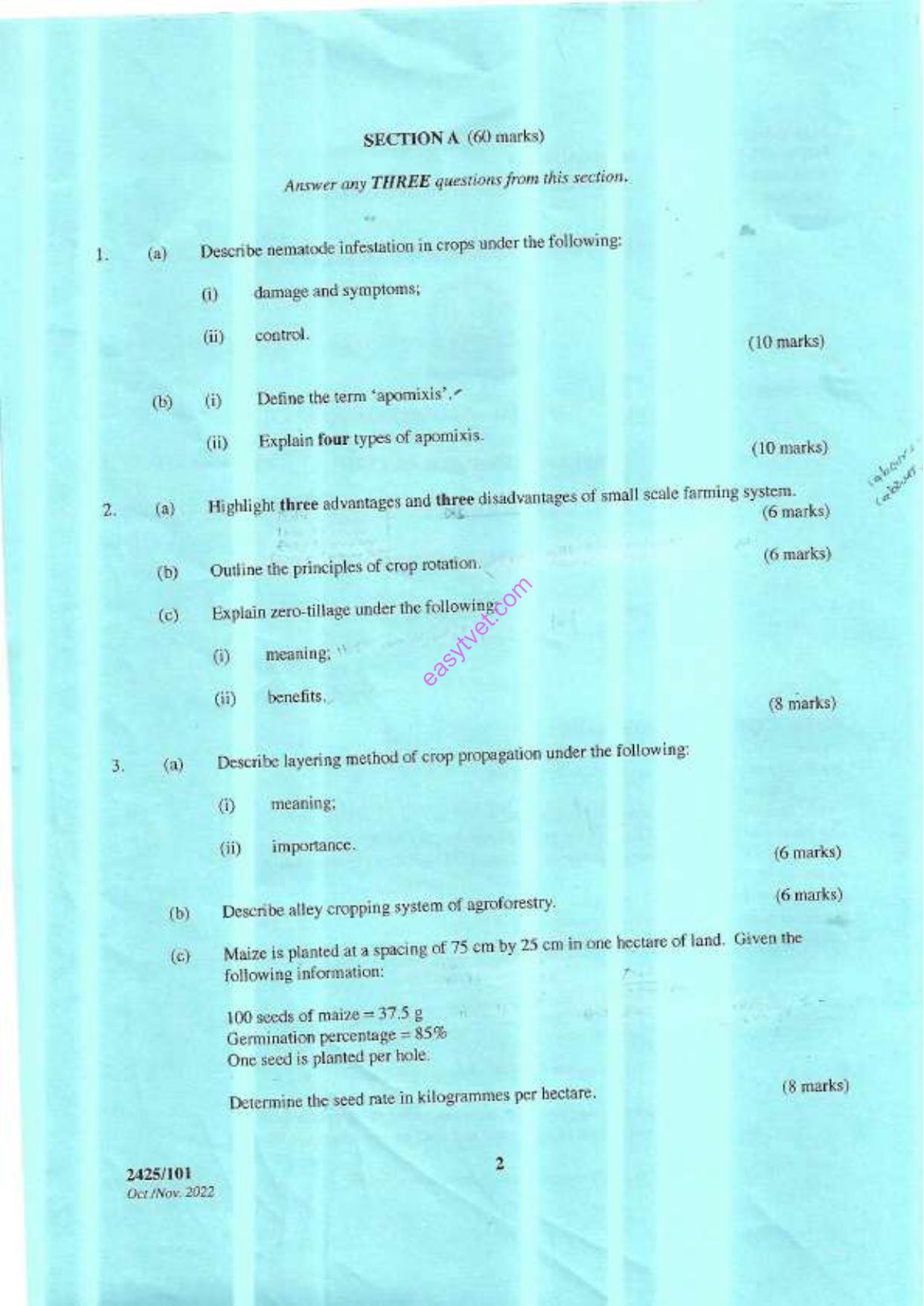 Principles of Crop Production 1 and Soil Science (2022) — page 2 of 4