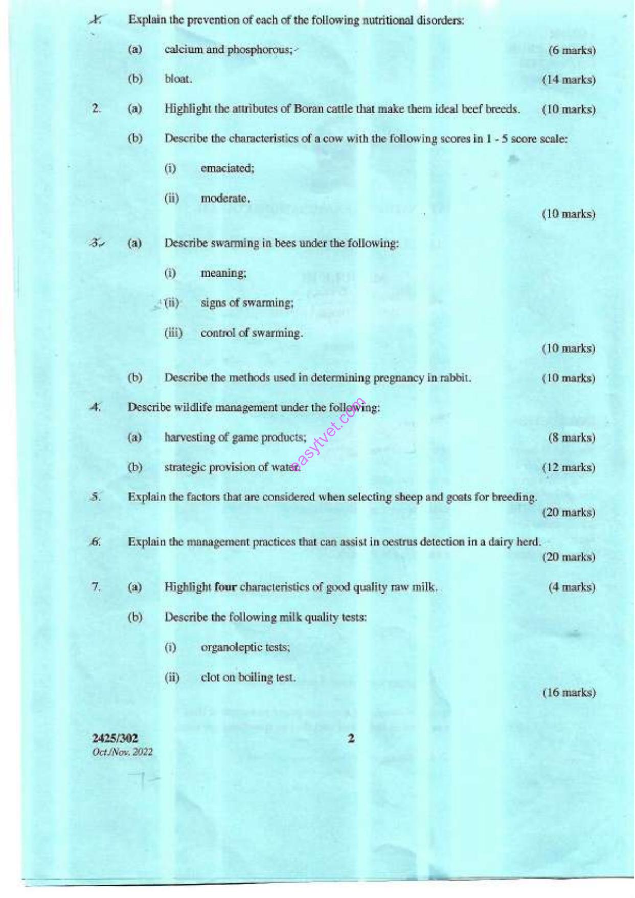 Animal Production I (2022) — page 2 of 3