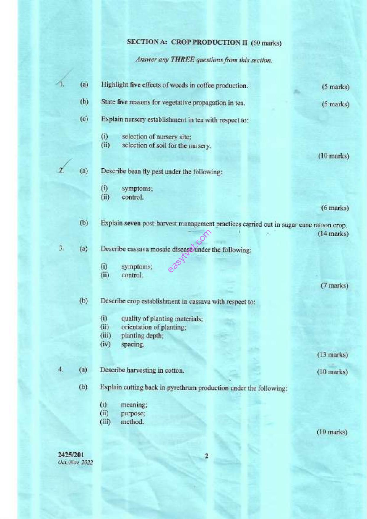 Crop Producttion I, Soil Fertility and Plant Nutrition (2022) — page 2 of 3