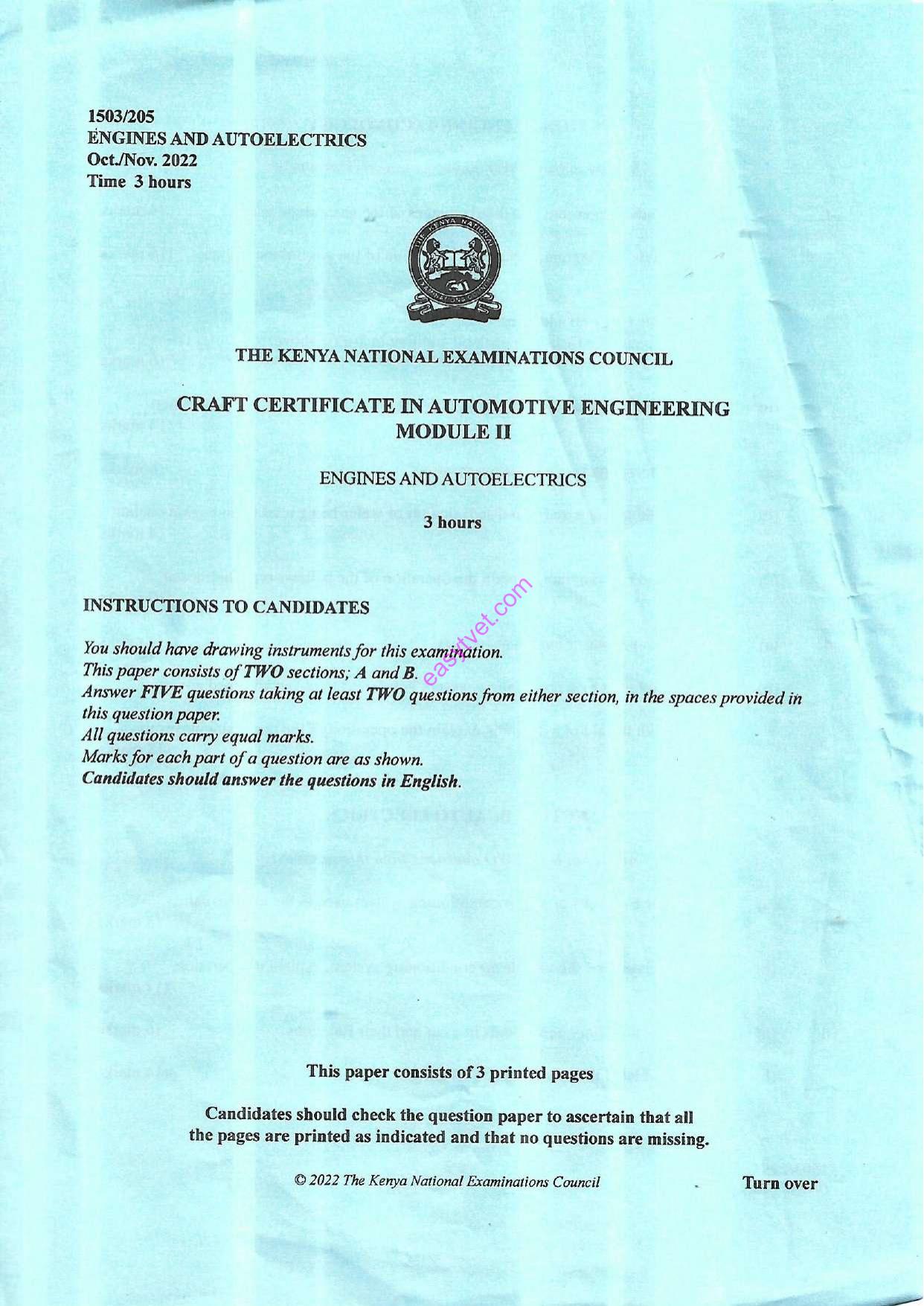 Engines and Autoelectrics (2022) — page 1 of 3