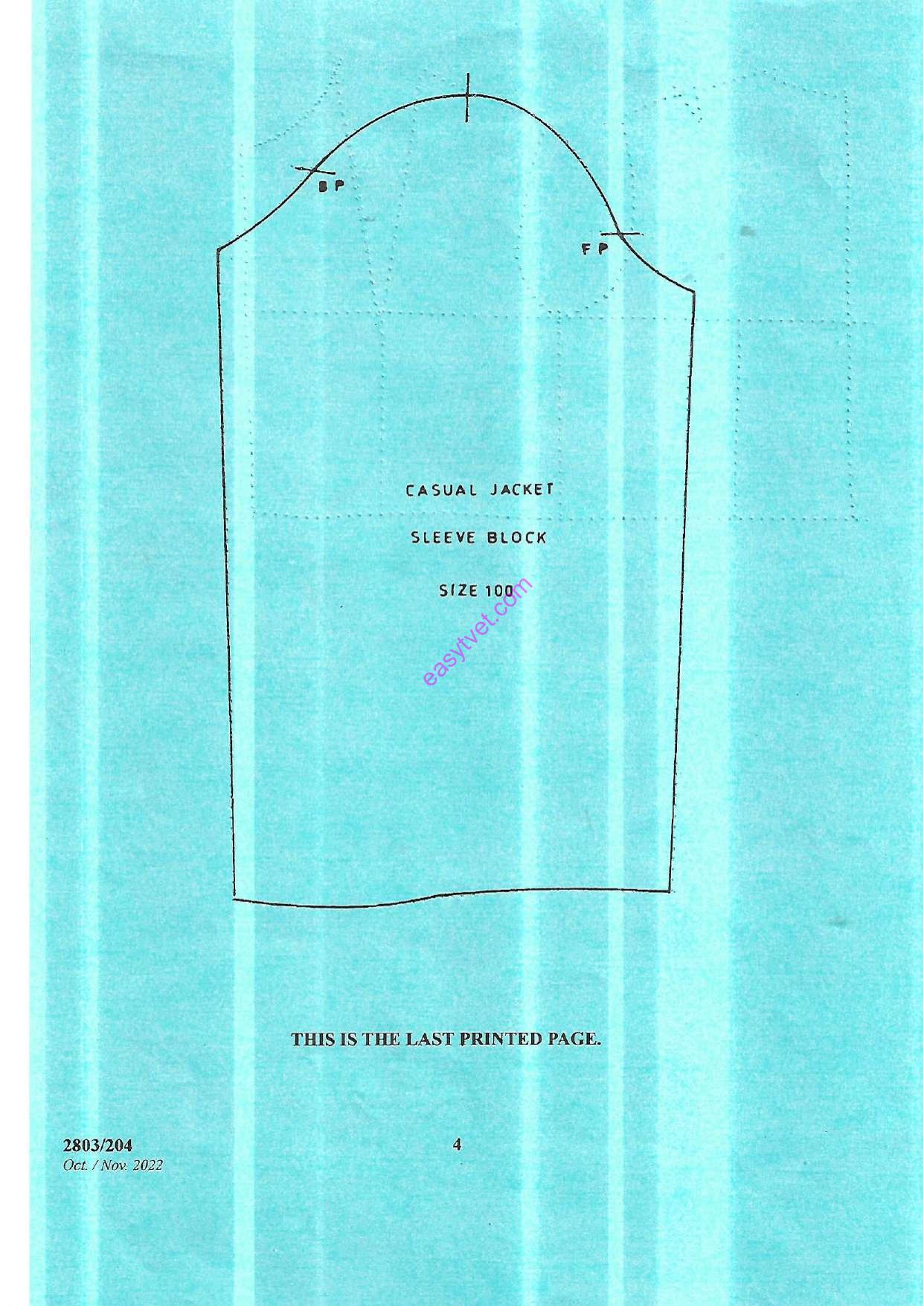 Pattern Construction Ii and Grading Techniques I Practical (2022) — page 4 of 4