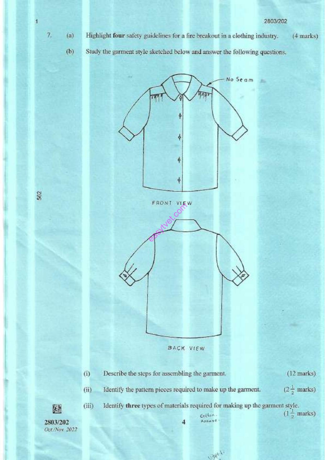 Textile Science It and Clothing Construction I Theory (2022) — page 4 of 5