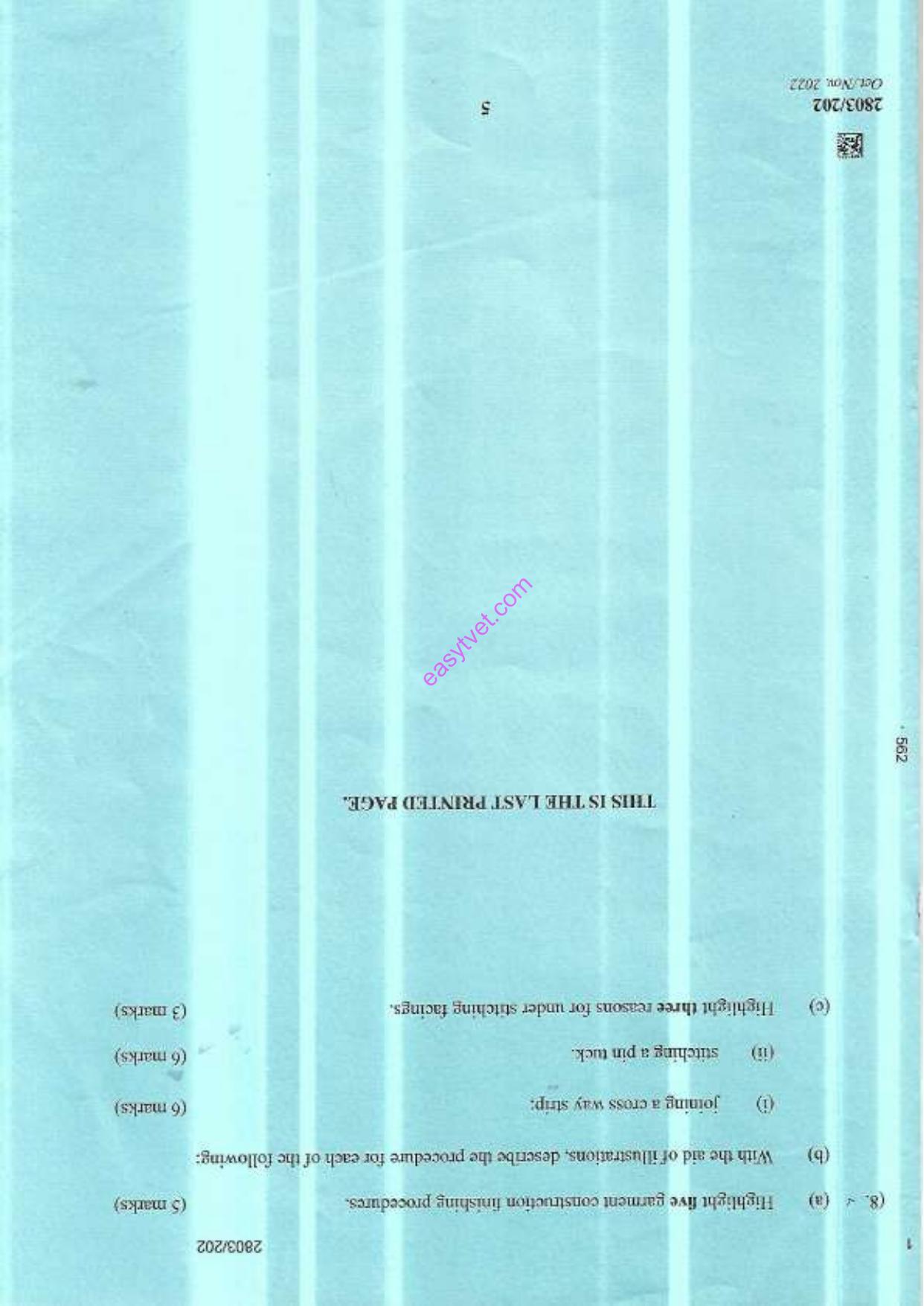 Textile Science It and Clothing Construction I Theory (2022) — page 5 of 5