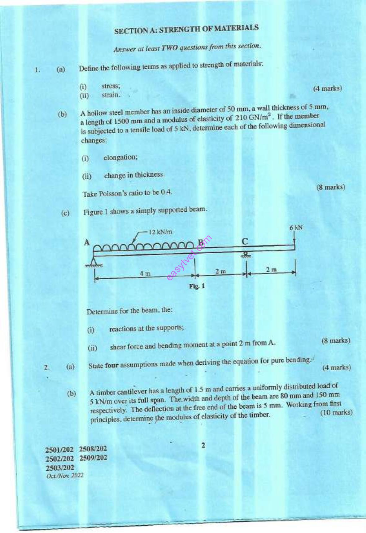 Strength of Mtemls and Mechanics of Machines (2022) — page 2 of 5