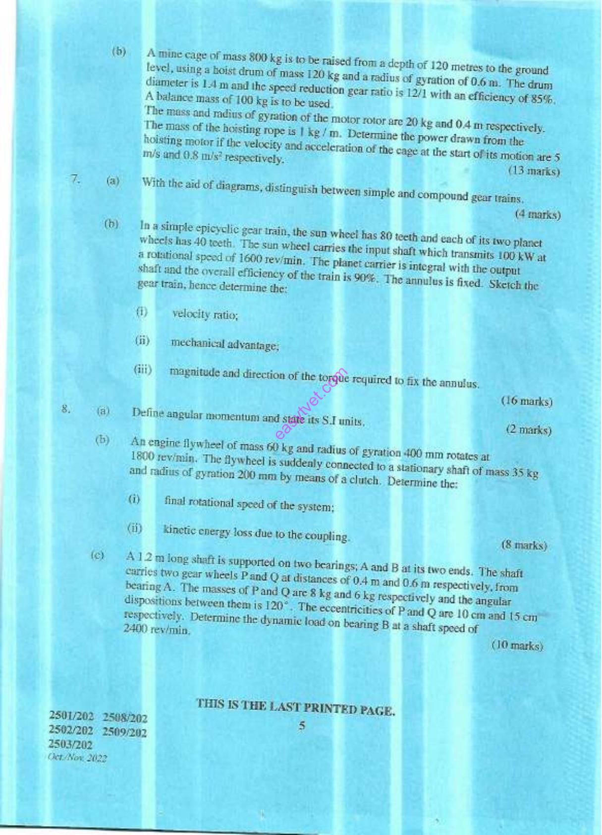 Strength of Mtemls and Mechanics of Machines (2022) — page 5 of 5