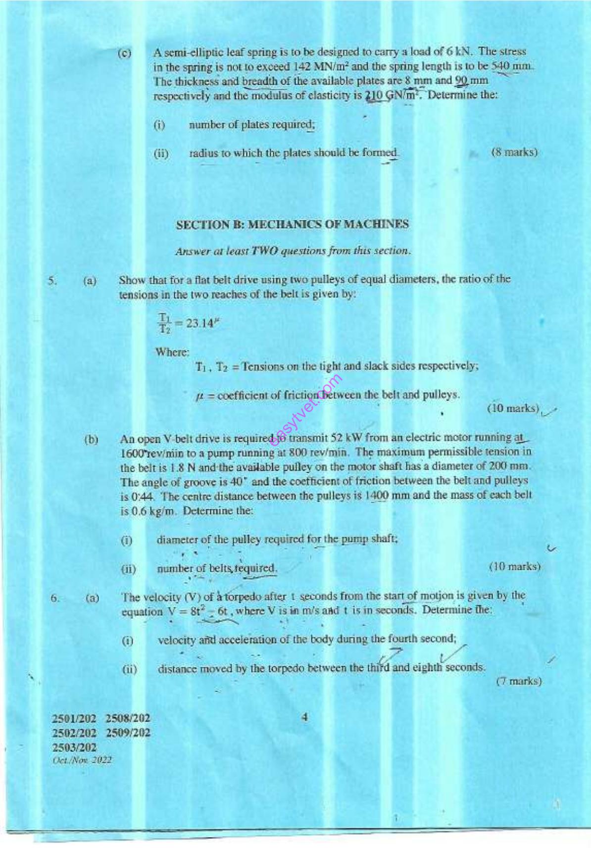 Strength of Mtemls and Mechanics of Machines (2022) — page 4 of 5