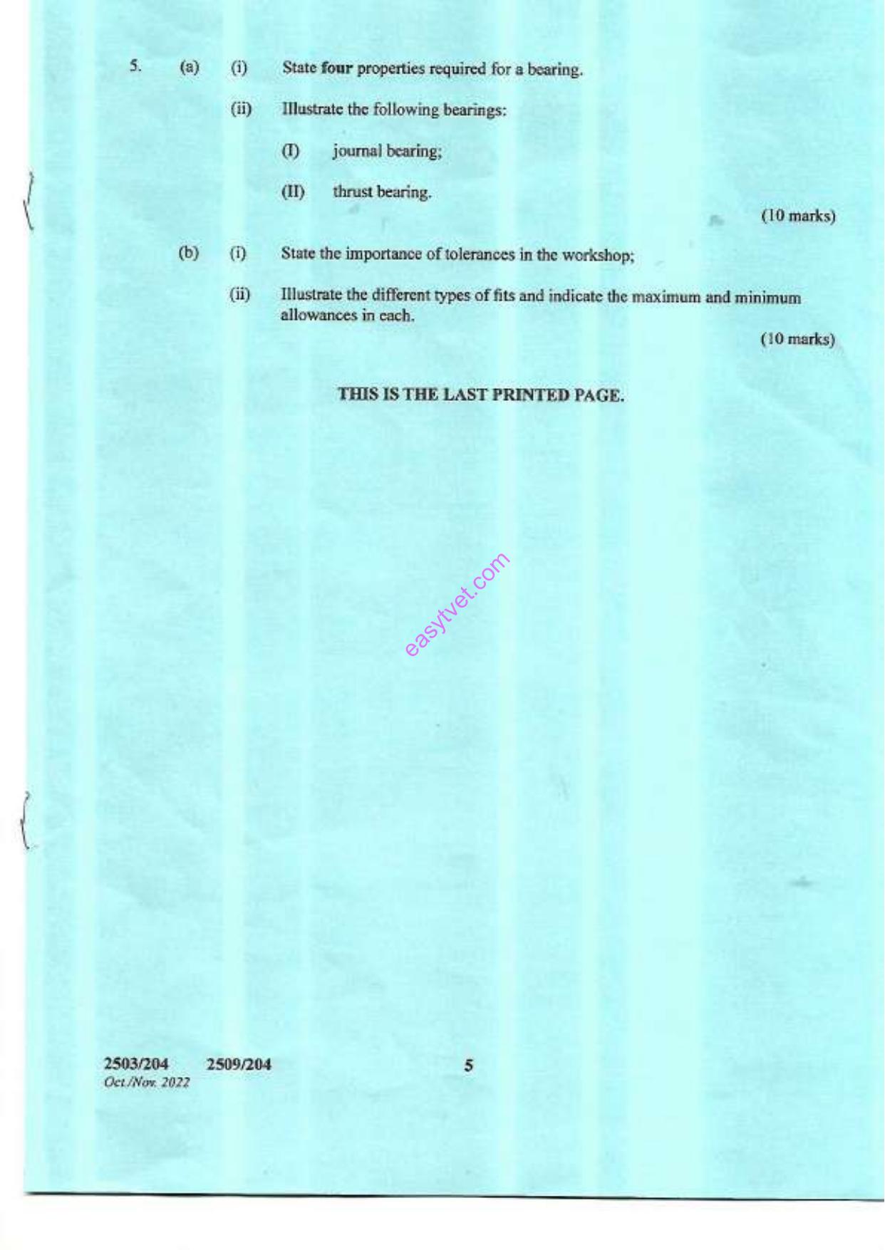 Diploma in Mechanical Engineering (2022) — page 5 of 5