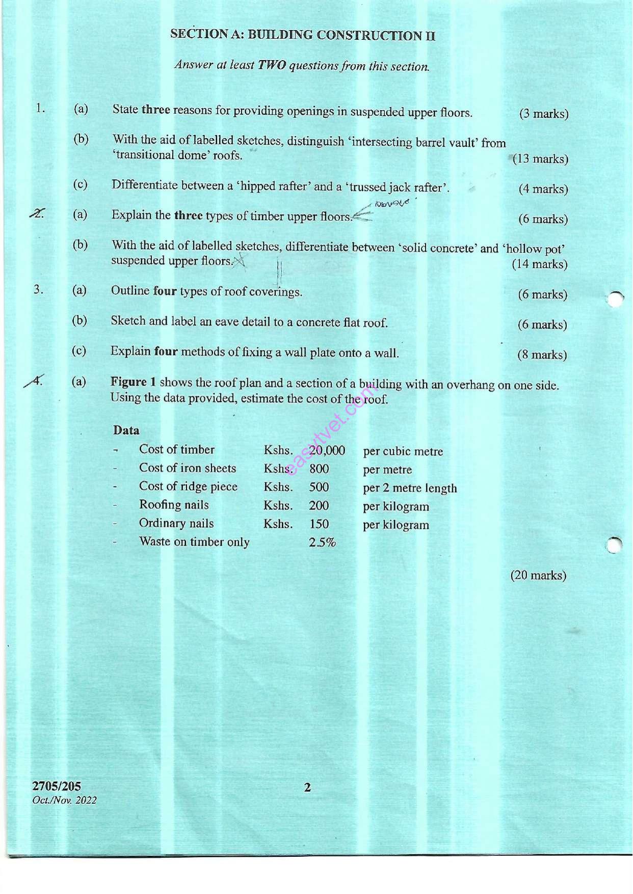 Building Construction Ii and Drawing Ii (2022) — page 2 of 9