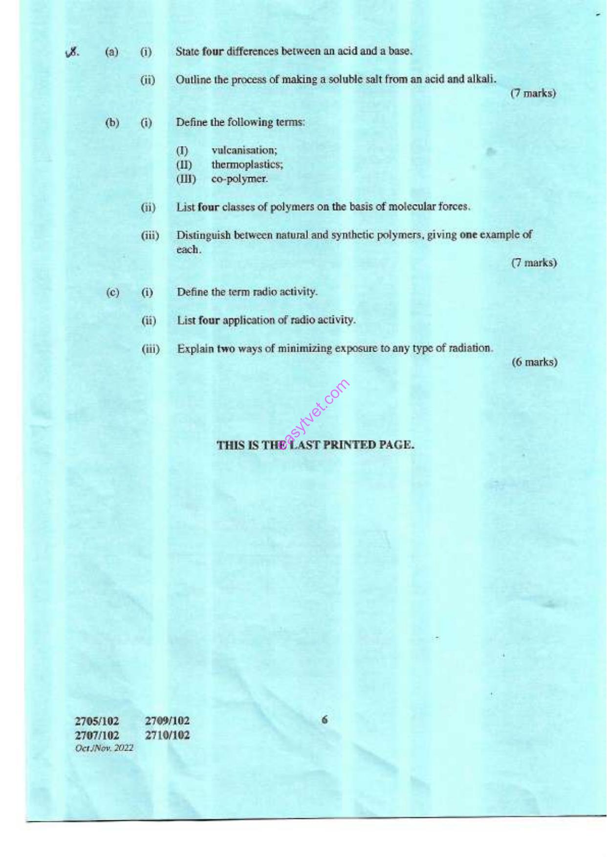 Mathematics 1 and Phy Sical Science (2022) — page 6 of 6